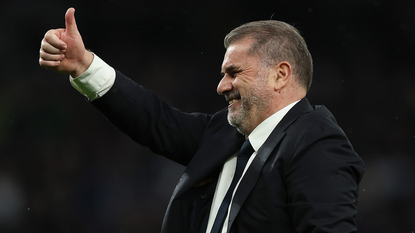 Tottenham Manager Ange Postecoglou during the Premier League match between Tottenham Hotspur and Brighton & Hove Albion at Tottenham Hotspur Stadium on February 10, 2024 in London, England. (Photo by Richard Pelham/Getty Images)