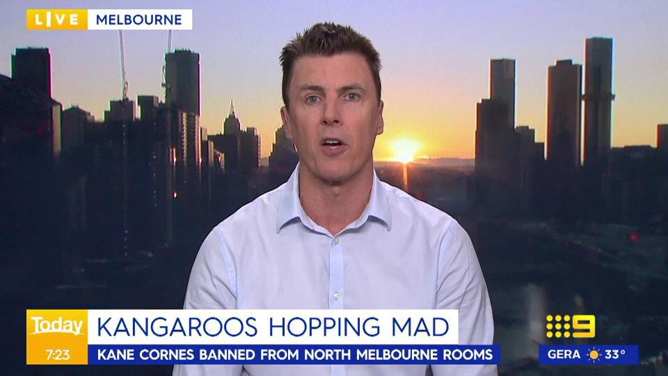 Matthew Lloyd reacts to the Kane Cornes vs Kangaroos stoush.