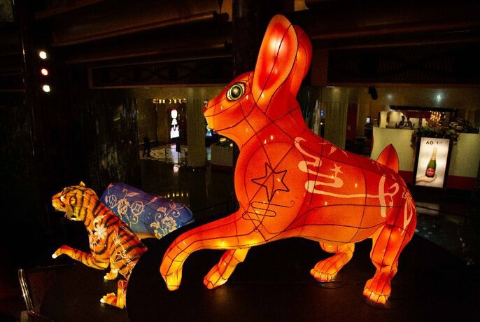Crown's Lunar New Year displays will include the immersive Zodiac Spectacular display with the larger-than-life luminous animal sculptures cascading down the Atrium staircase