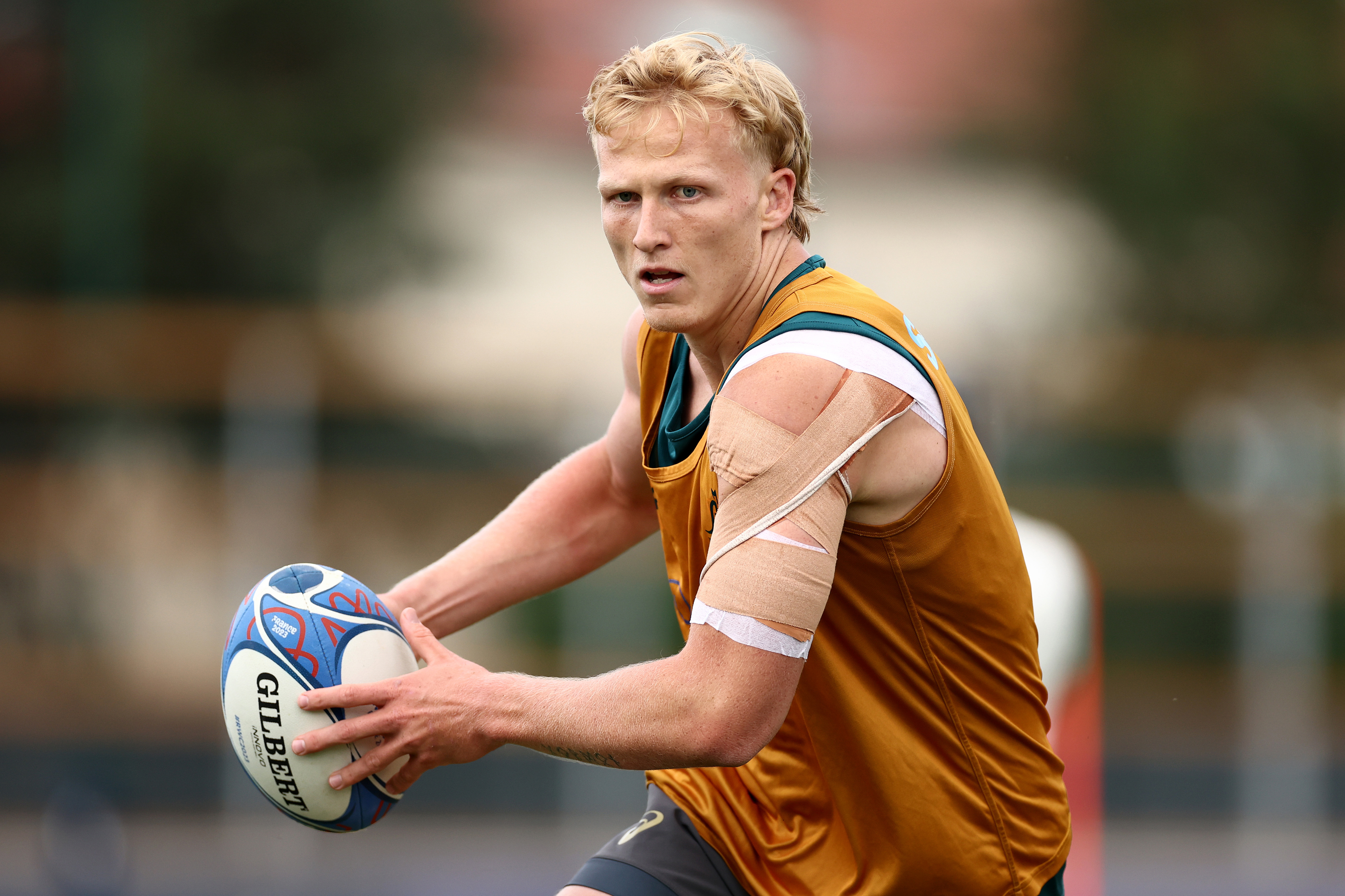 Carter Gordon during a Wallabies training session at Stade Roger Baudras.