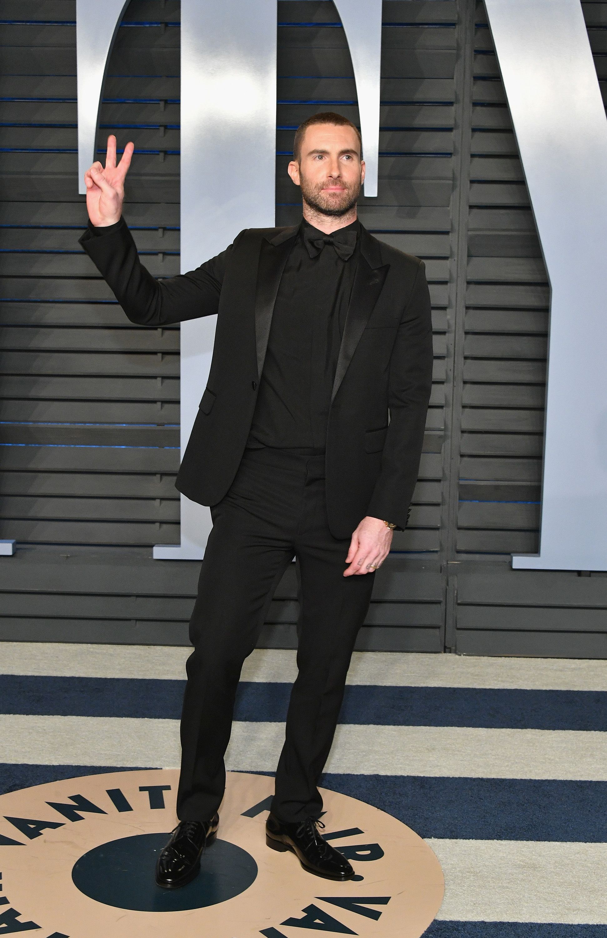 Adam Levine attends the 2018 Vanity Fair Oscar Party hosted by Radhika Jones at Wallis Annenberg Center for the Performing Arts on March 4, 2018 in Beverly Hills, California.