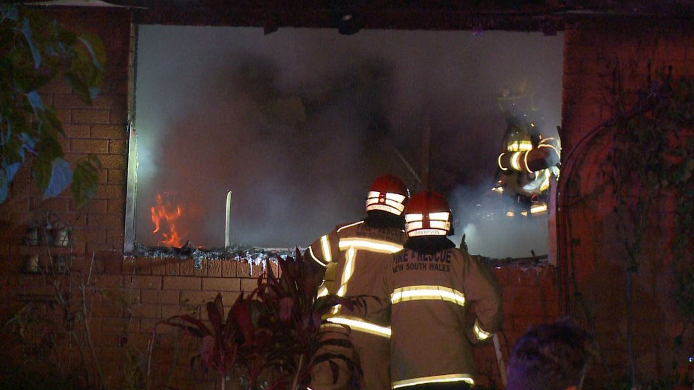 Just after 5am, fire crews were called to Eltham St in Blacktown, where a house was ablaze.