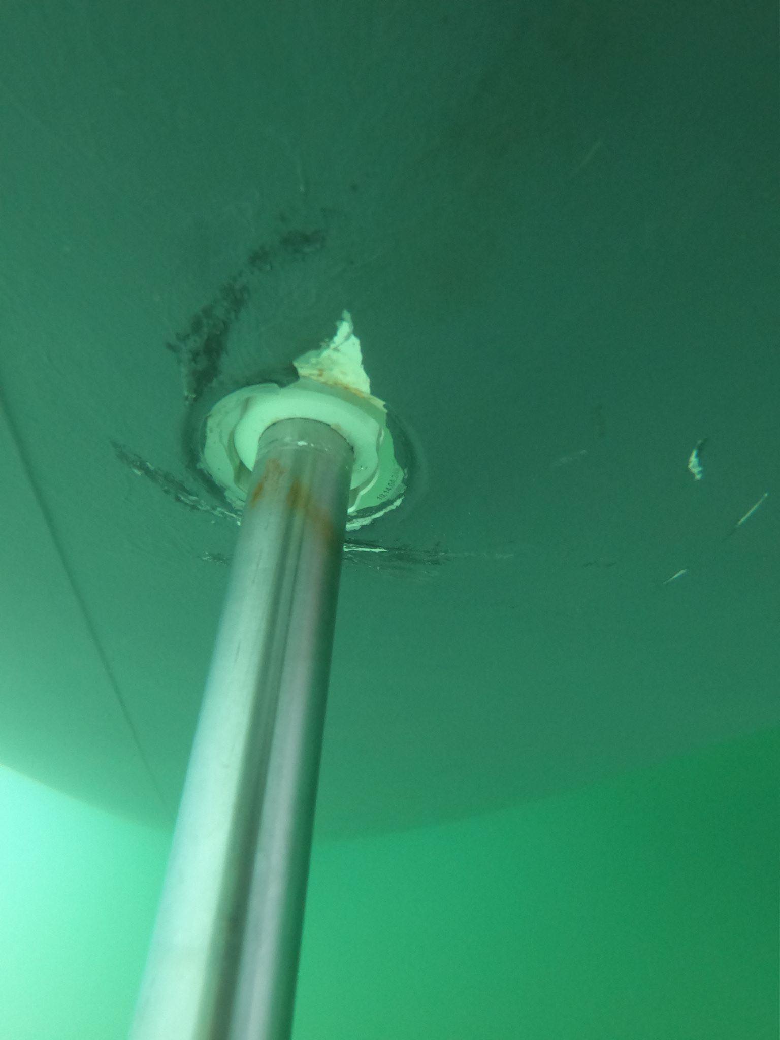 The rudder was damaged slightly after the encounter with the two orcas.