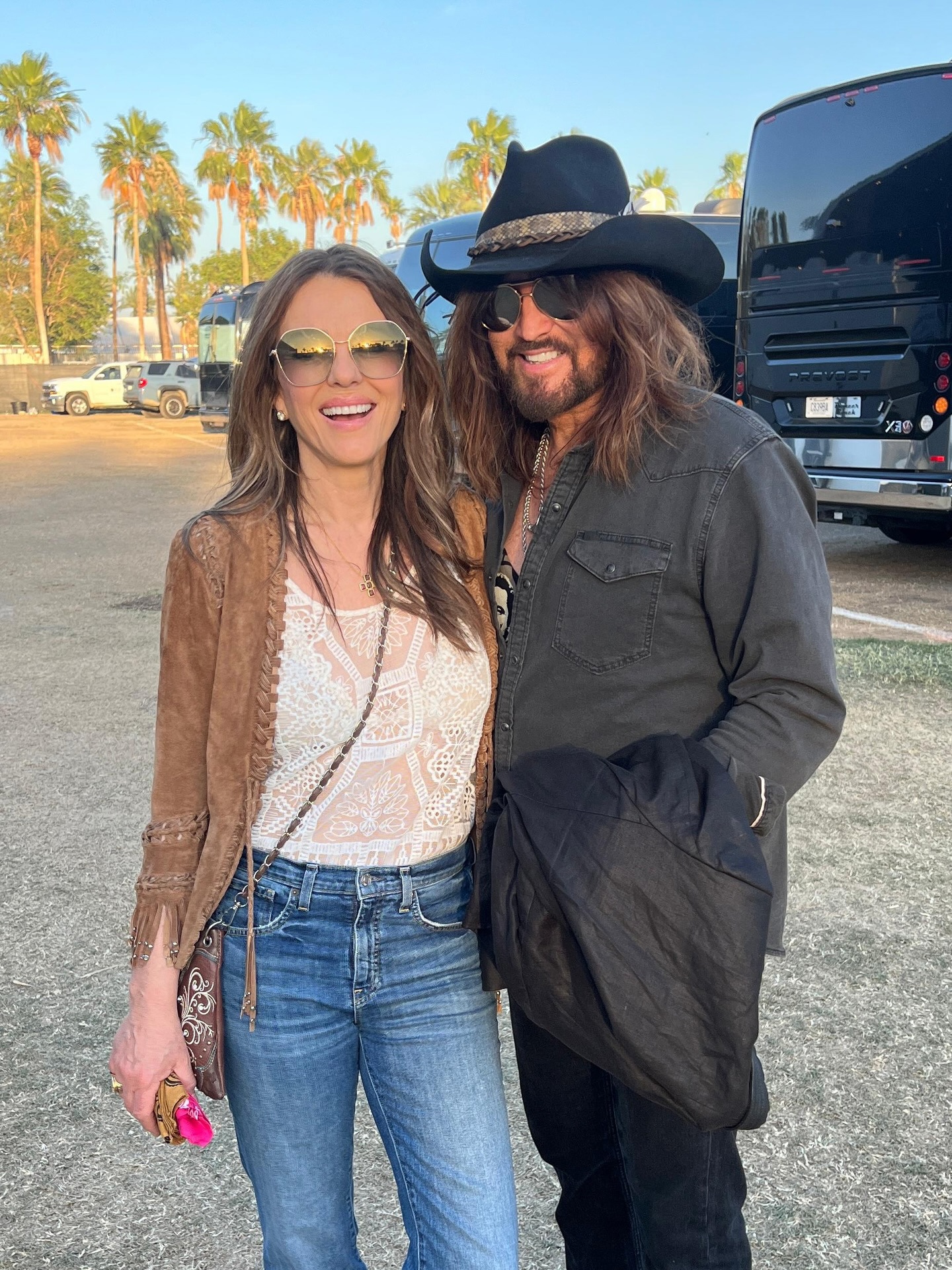 Elizabeth Hurley and Billy Ray Cyrus Stagecoach 2026