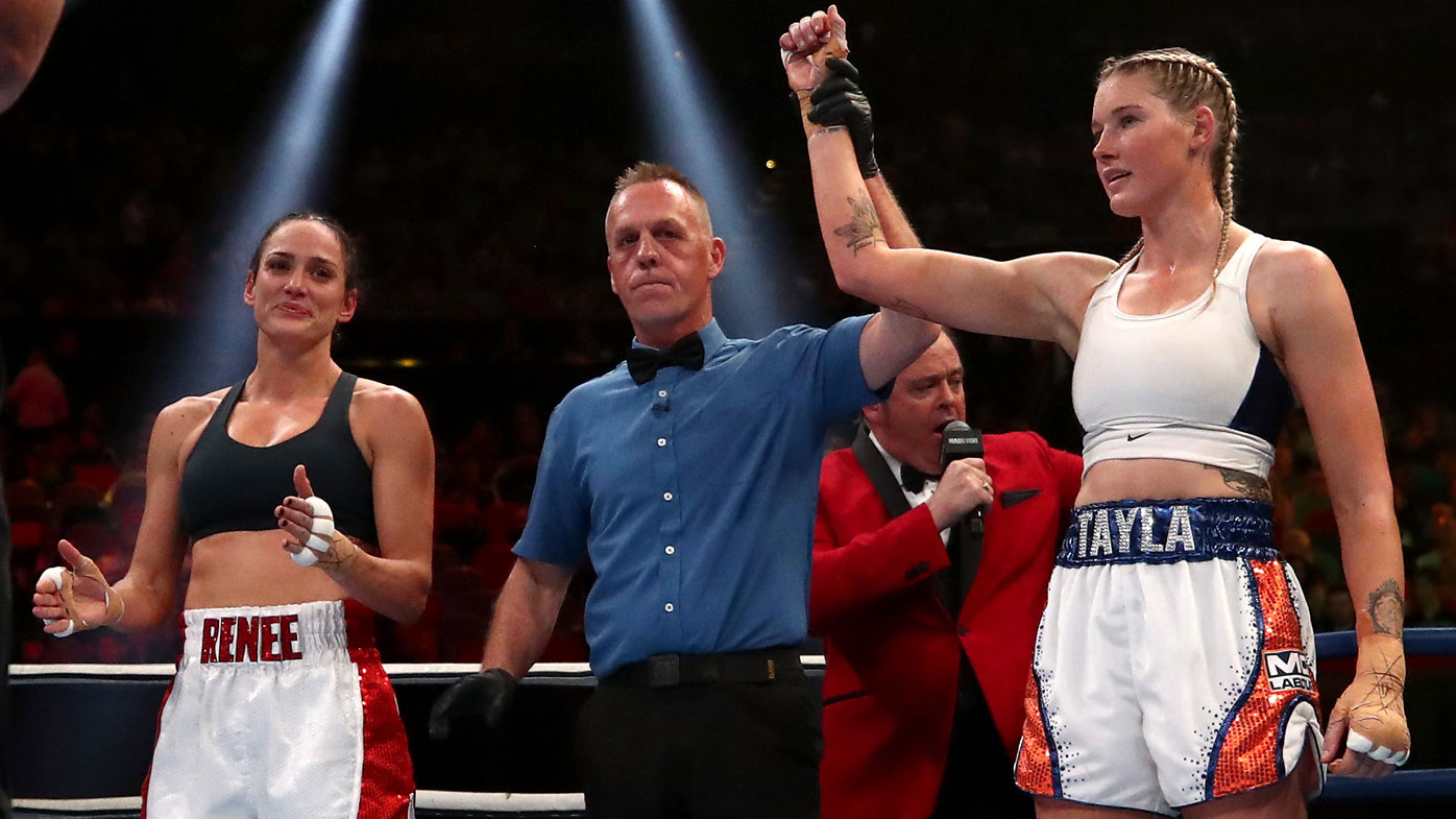 Tayla Harris TKO video boxing fight vs Renee Gartner