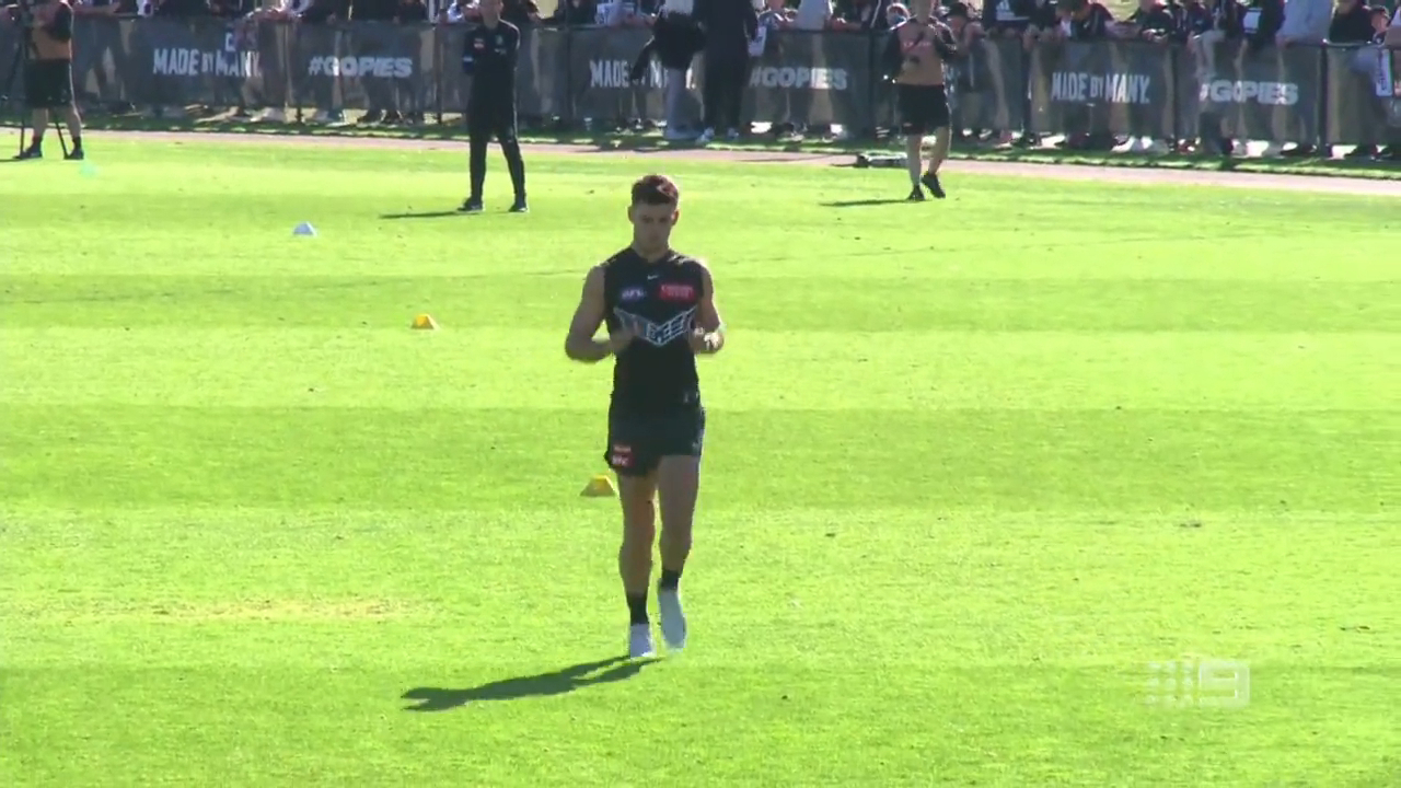 Nick Daicos was seen running in his return from a knee injury.