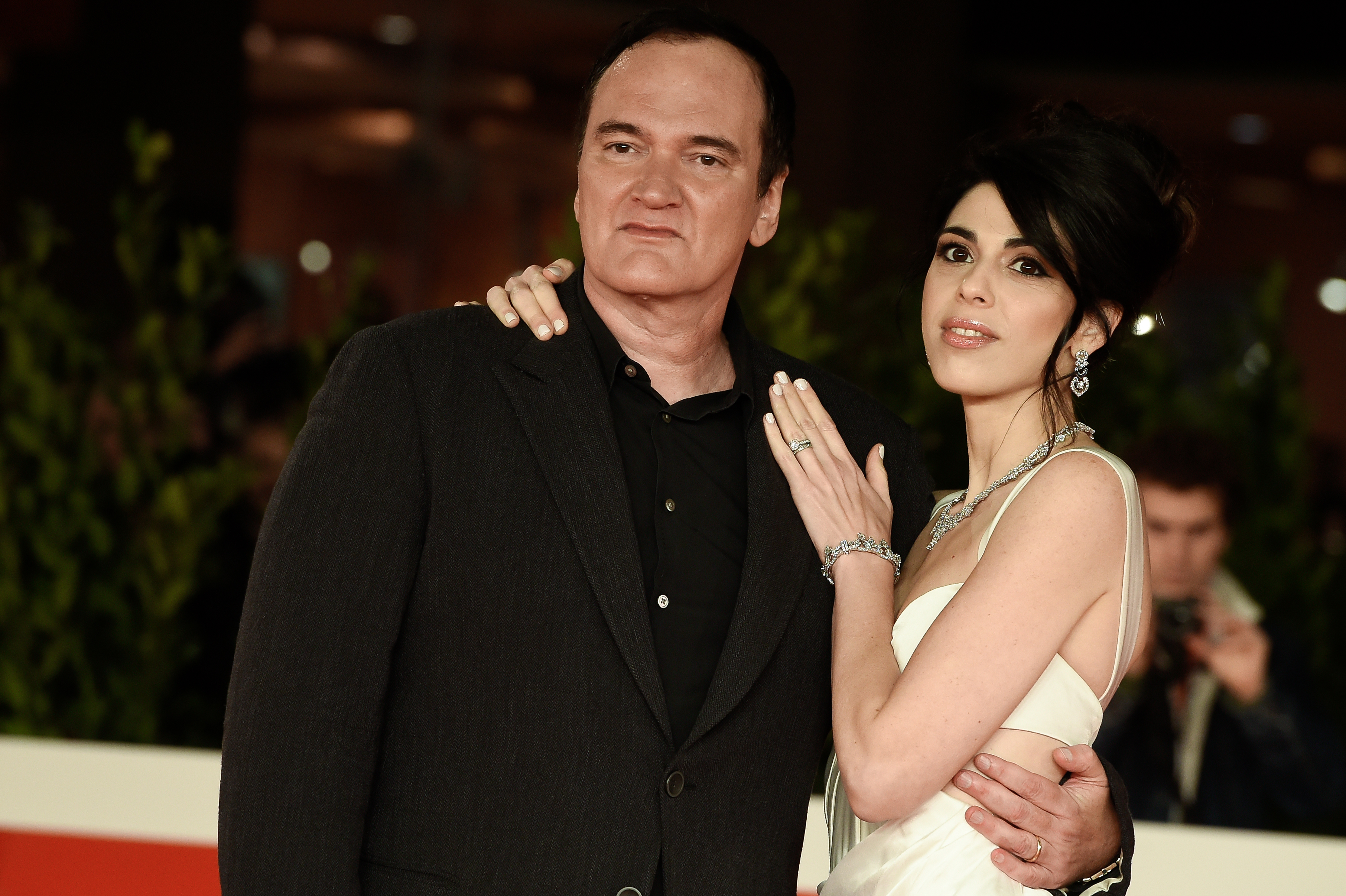 American director Quentin Tarantino with his Israeli singer wife Daniella Pick at Rome Film Fest in 2021. 