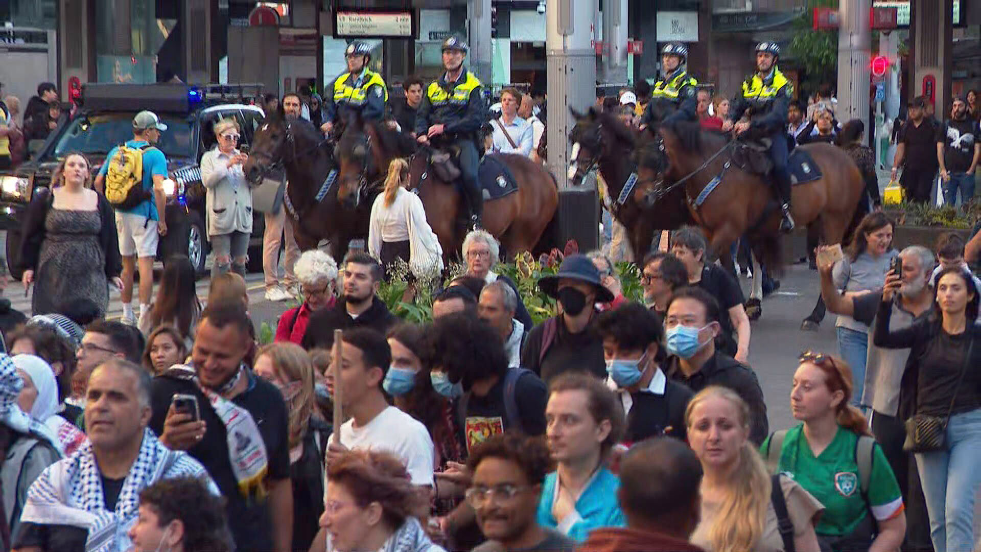 A pro-Palestine protest in Sydney on October 9, 2023.