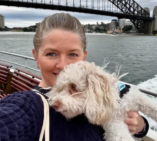 Sarah Monahan and her dog Teddy.