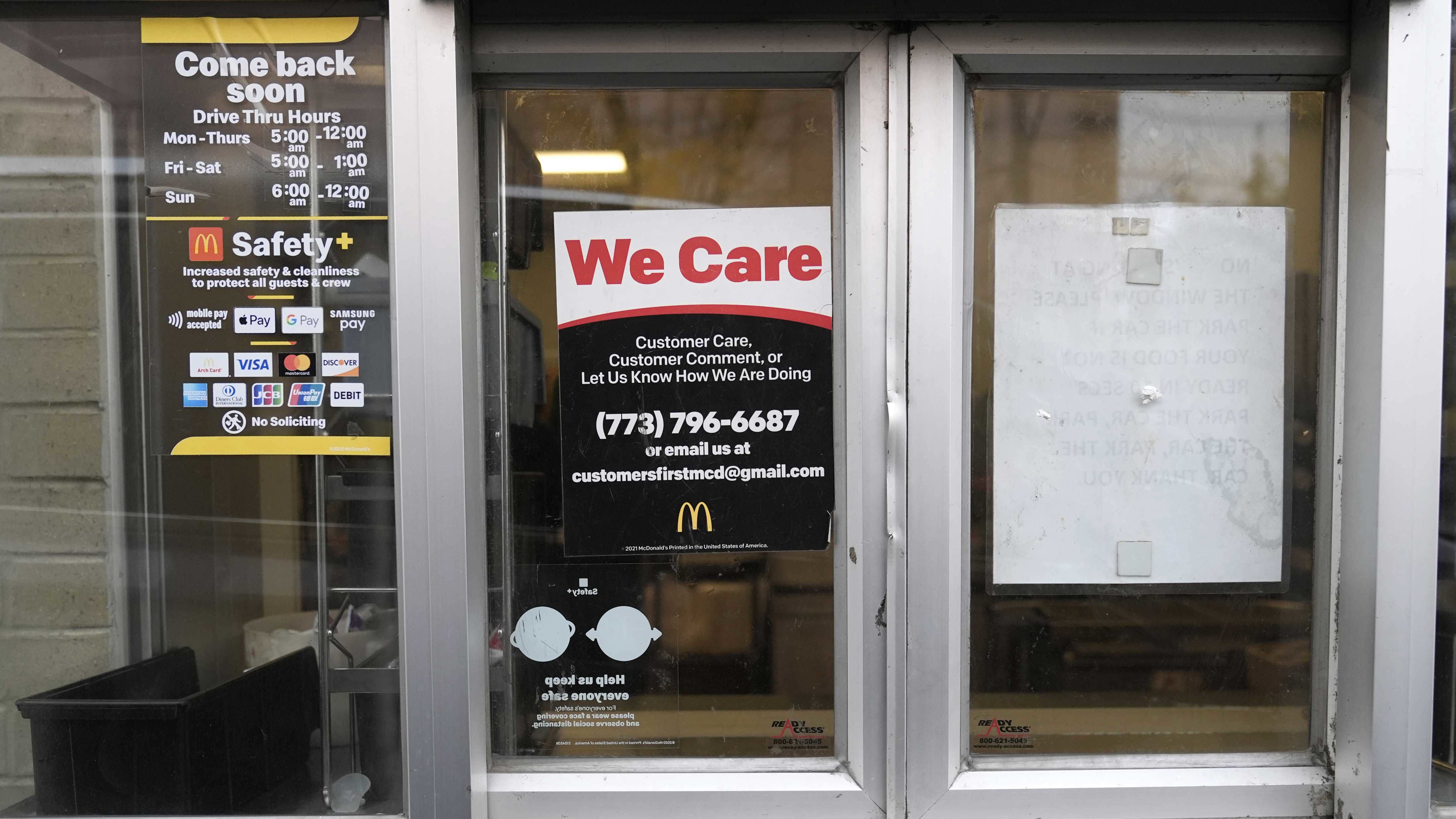 Una ventanilla de recogida de McDonald's en Chicago.