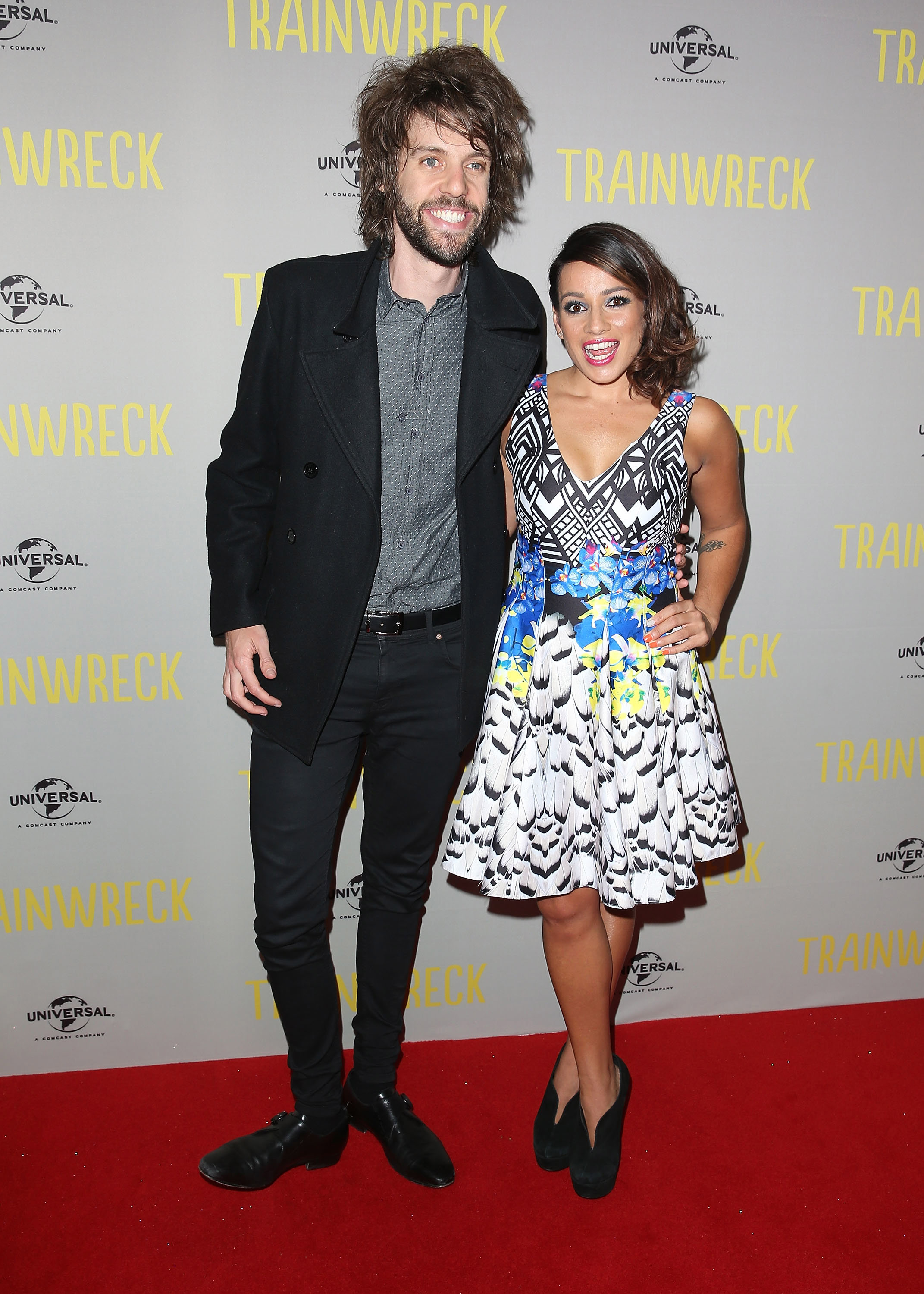 Dan Debuf And Maz Compton arrive at the Trainwreck Australian premiere at Event Cinemas George Street on July 20, 2015 in Sydney, Australia.