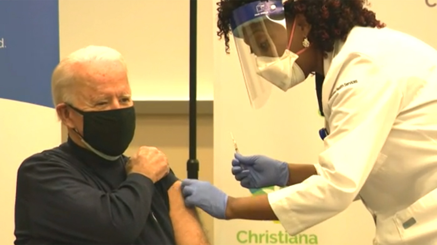 President-elect Joe Biden received his first dose of the coronavirus vaccine on live television as part of a growing effort to convince the American public the inoculations are safe.