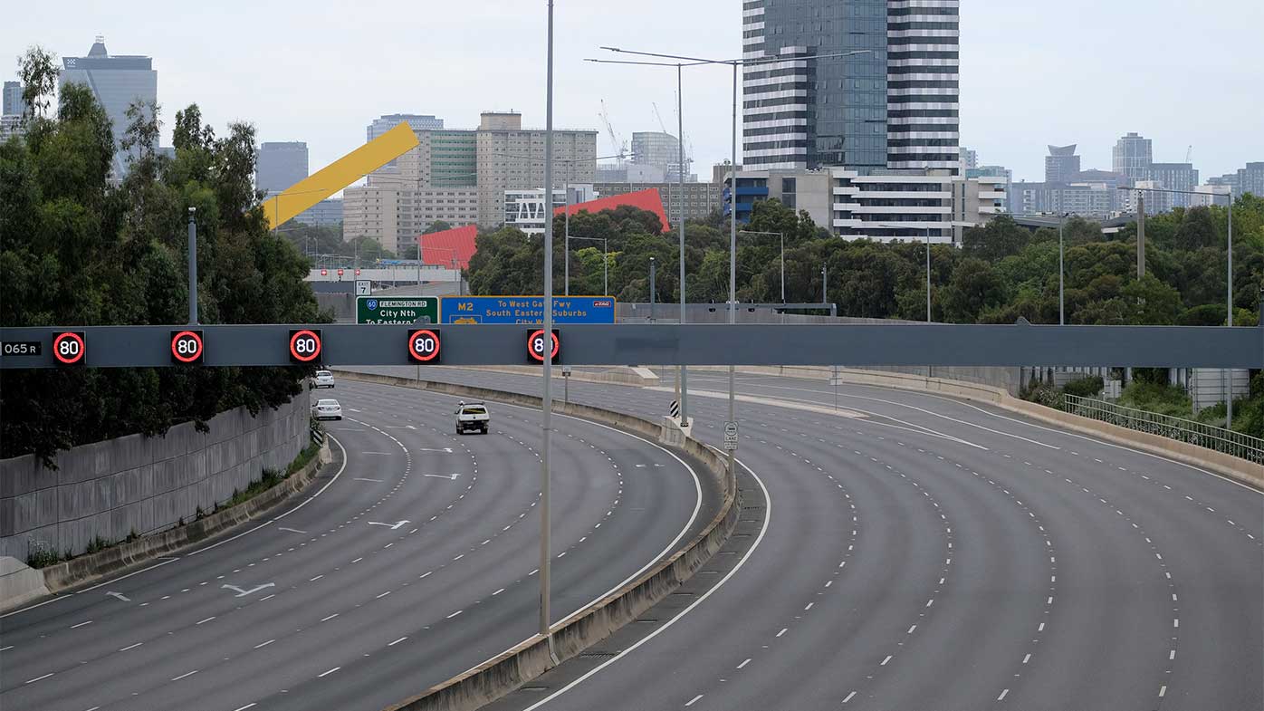 Empty roads in Melbourne as the lockdown begins.