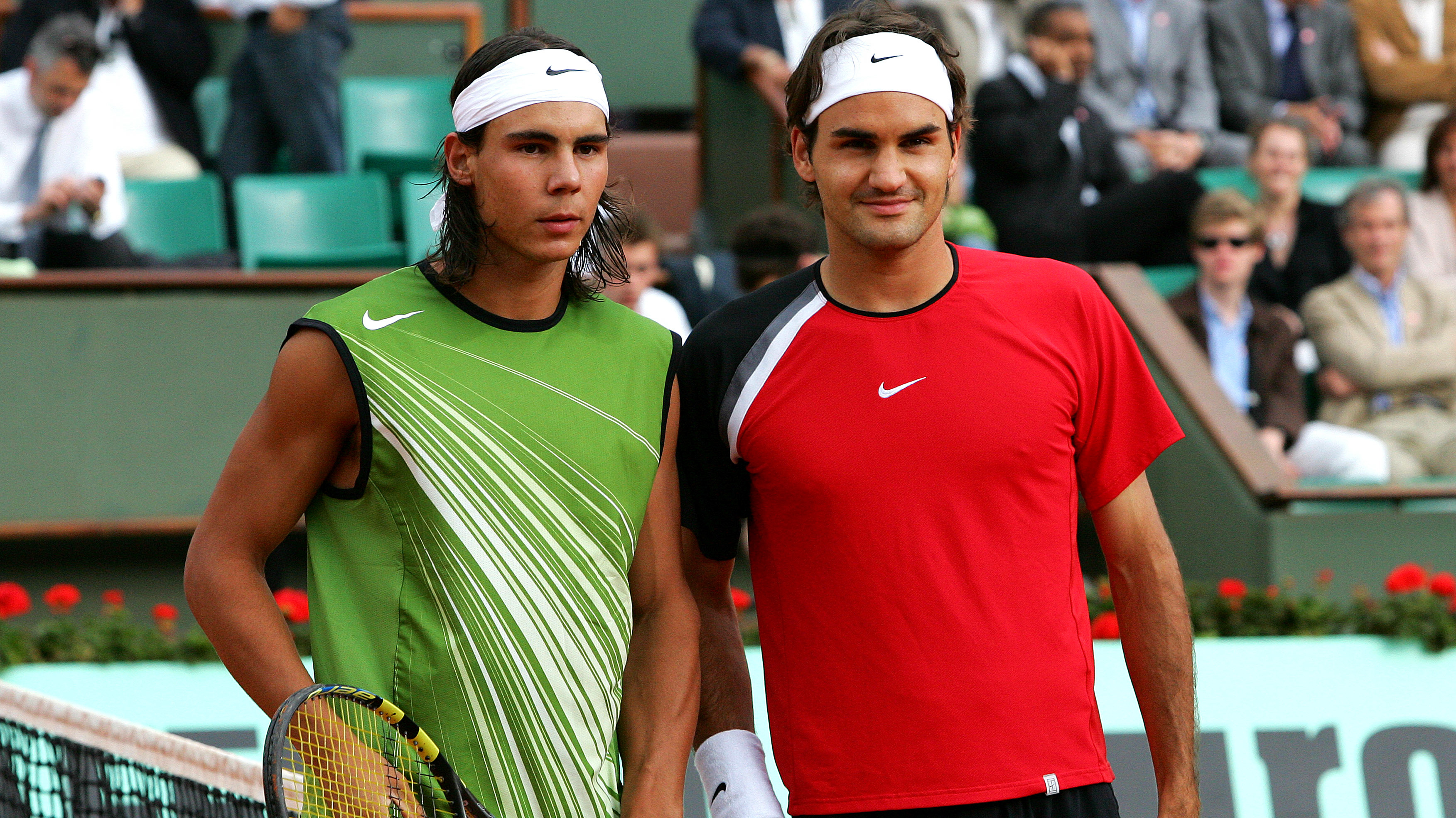 Tennis 2005 - Roland Garros French Open. (4) Rafael Nadal (Spa) bt (1) Roger Federer (Swi) 6-3 4-6 6-4 6-3 (Photo by Eddy LEMAISTRE/Corbis via Getty Images)