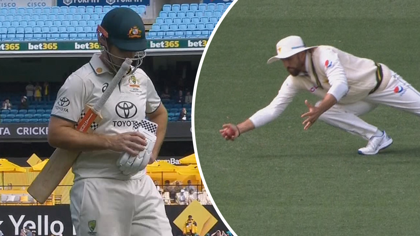 Mitch Marsh was out for 96 after this stunning catch.