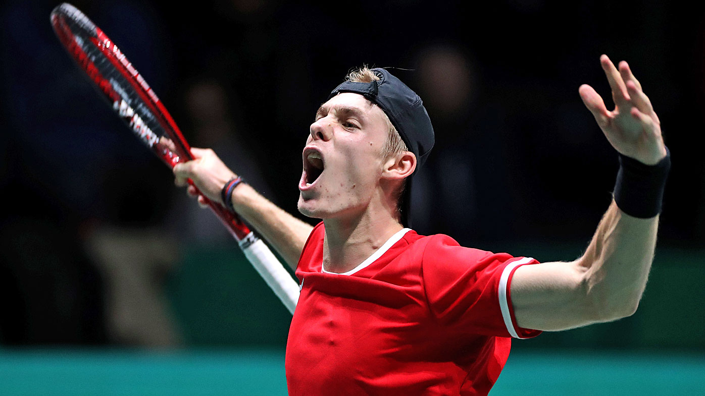 Denis Shapovalov of Canada celebrates a point 
