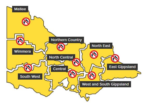 Victoria fire danger map