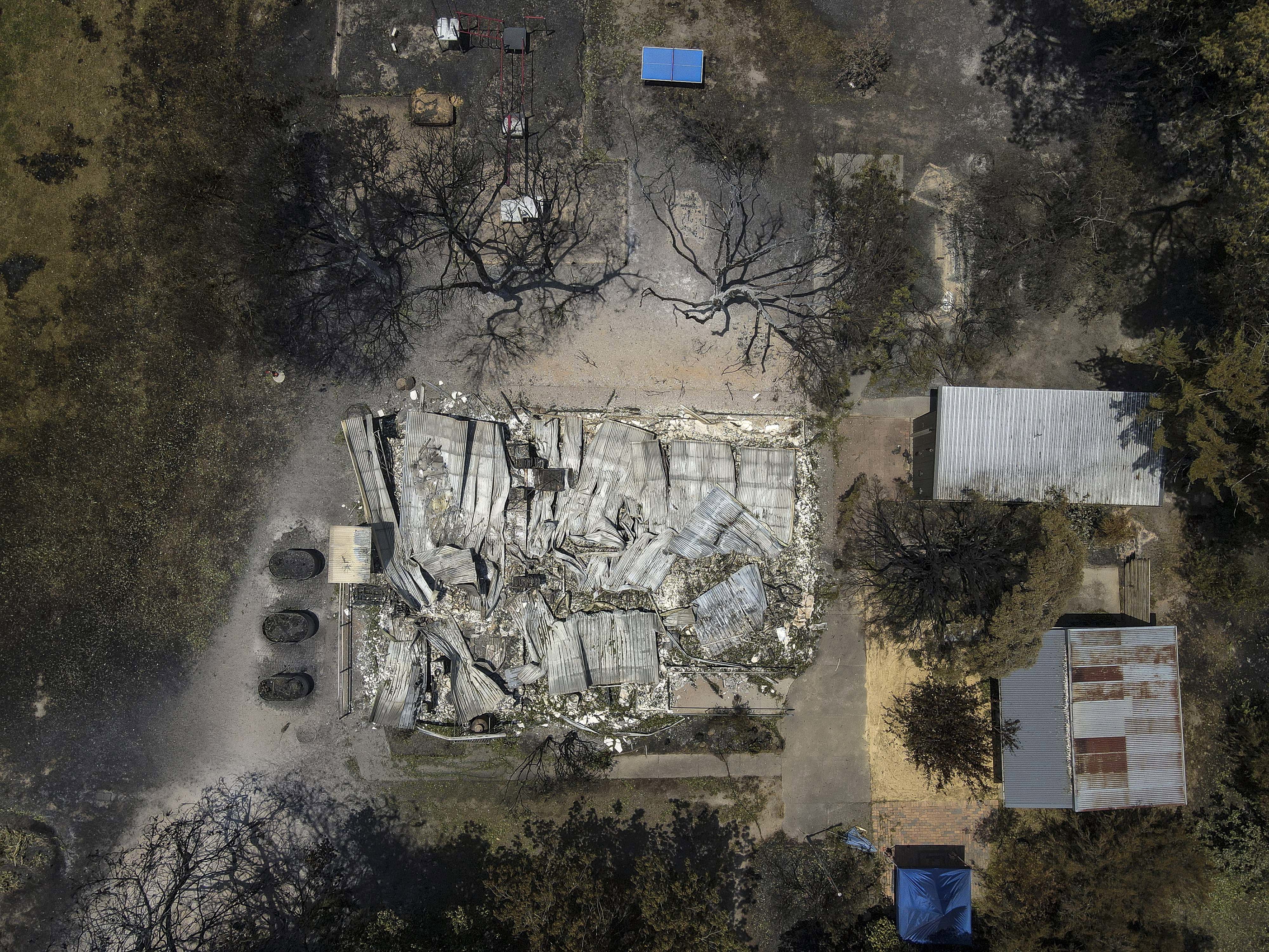 Aerial photos of the bushfire aftermath in Ruffy.