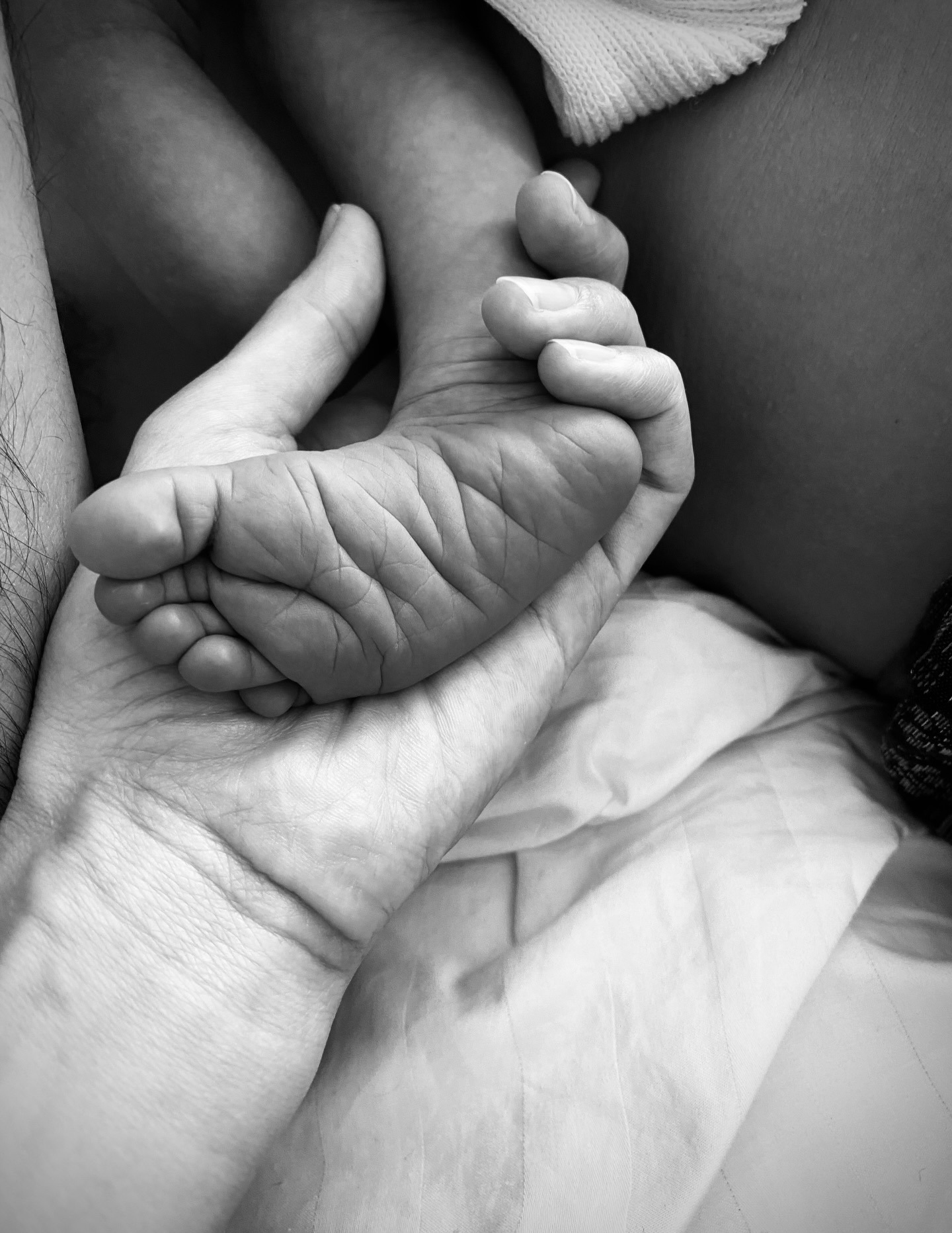 Isabel Lucas shared this photo of her baby's foot 