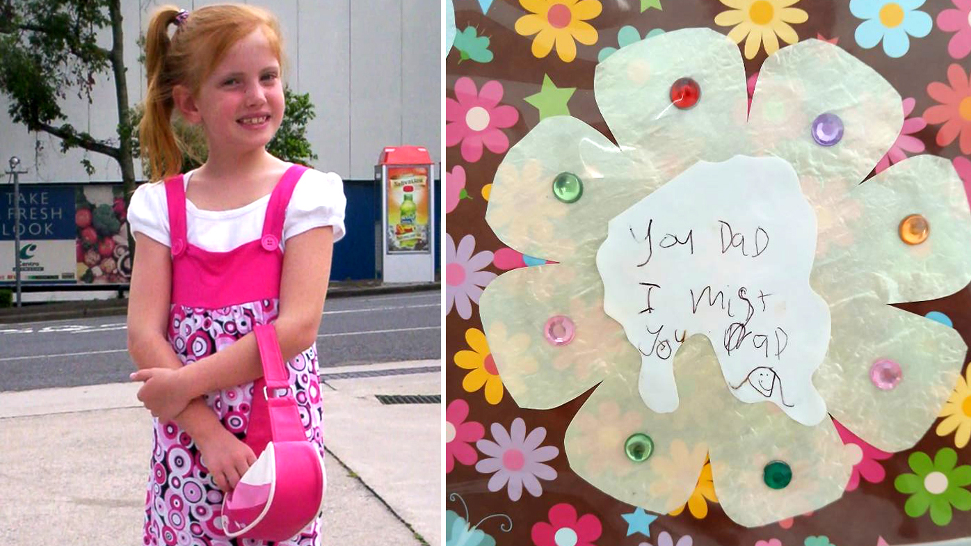 Ren Pedersen's daughter Amy died in 2009, aged 9. Pictured at right is one of the many notes from Amy that Pedersen found after her death.
