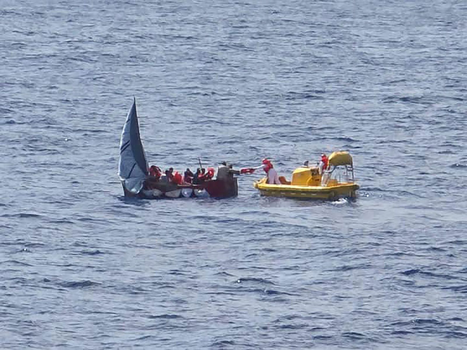 Cruise ship rescues 11 refugees in sinking boat in Gulf of Mexico