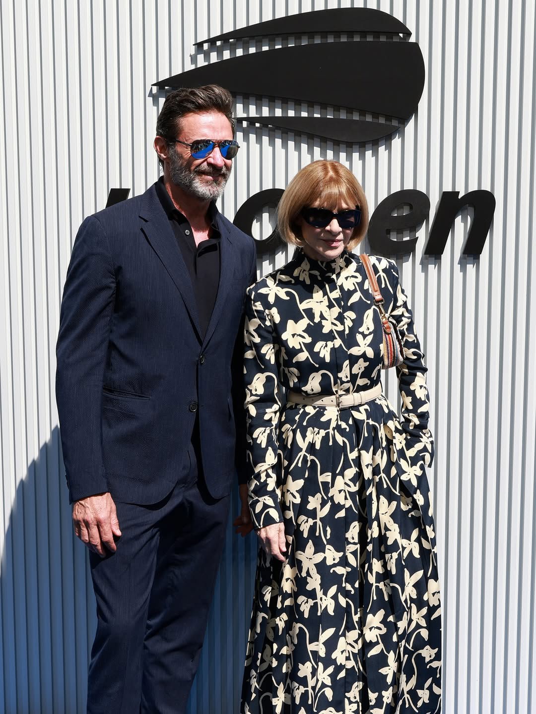 Jackman, 56, was spotted at the US Open today with Anna Wintour, posting his red carpet outfit to ﻿his Instagram. 