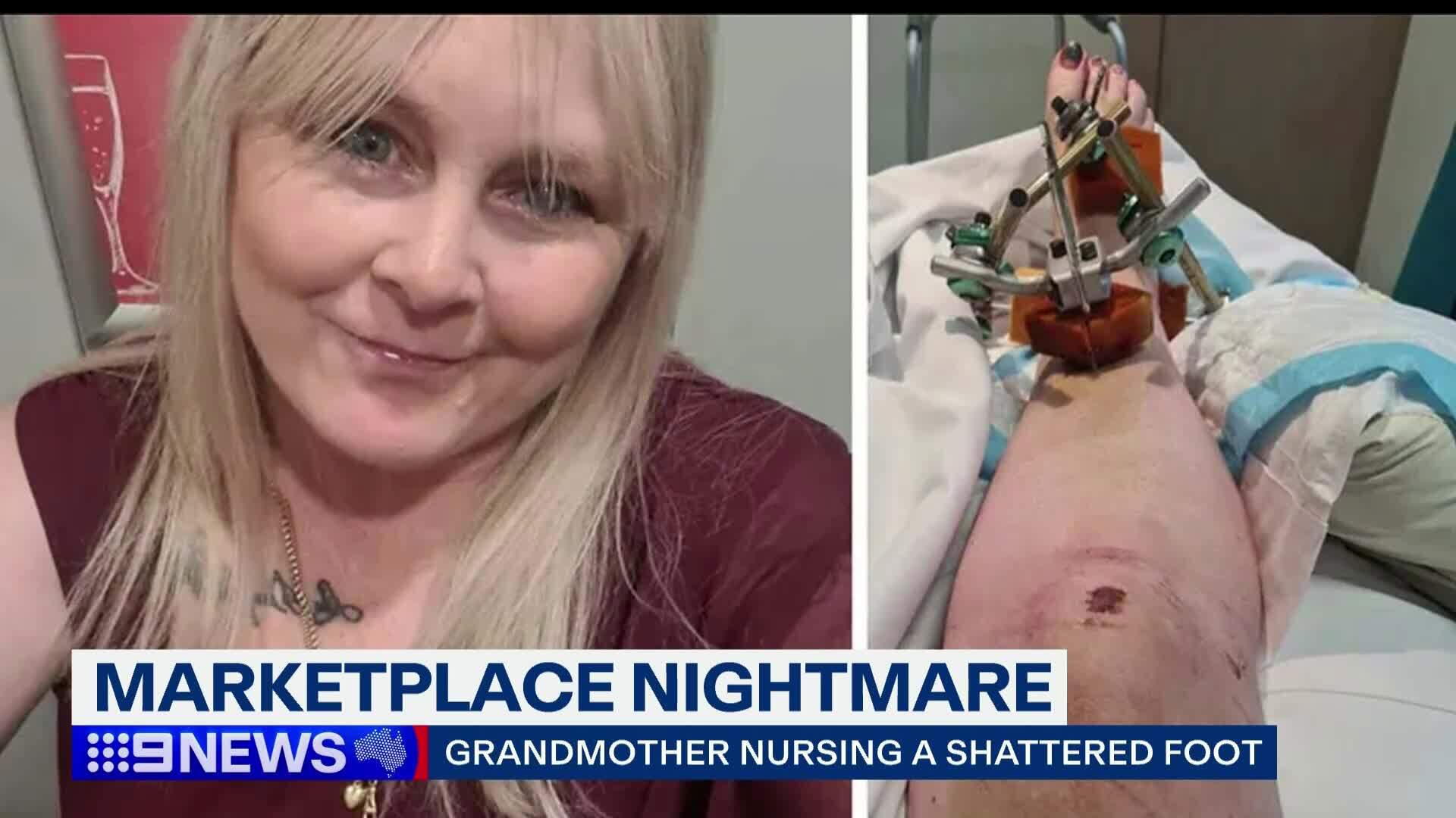 Shepparton grandmother Rebekah Streader has had two surgeries this week after being left with a shattered foot in a Facebook Marketplace sale gone wrong.