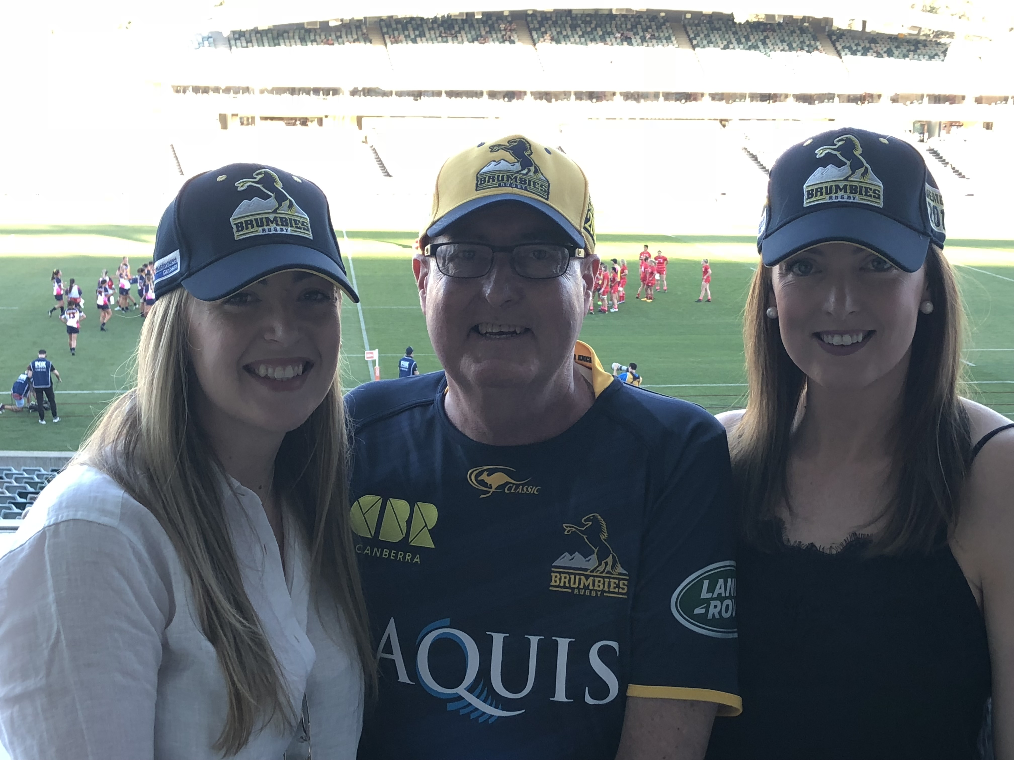 Pippa, right, with her dad and her sister, Pen. Pippa was denied the chance to say goodbye to her sister, and remains frustrated families around Australia are enduring the same heartbreak.