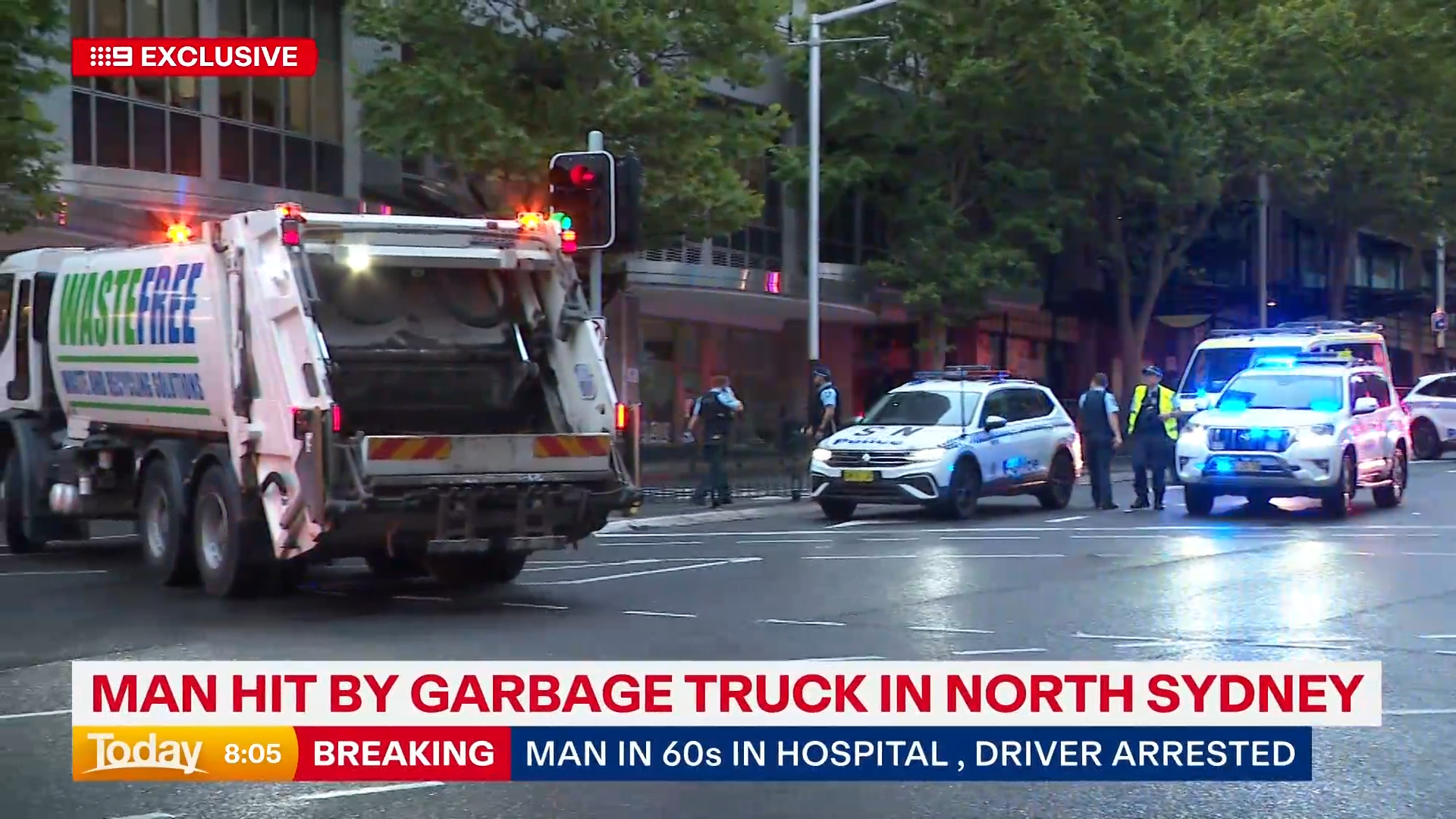 The driver of the garbage truck has been arrested.