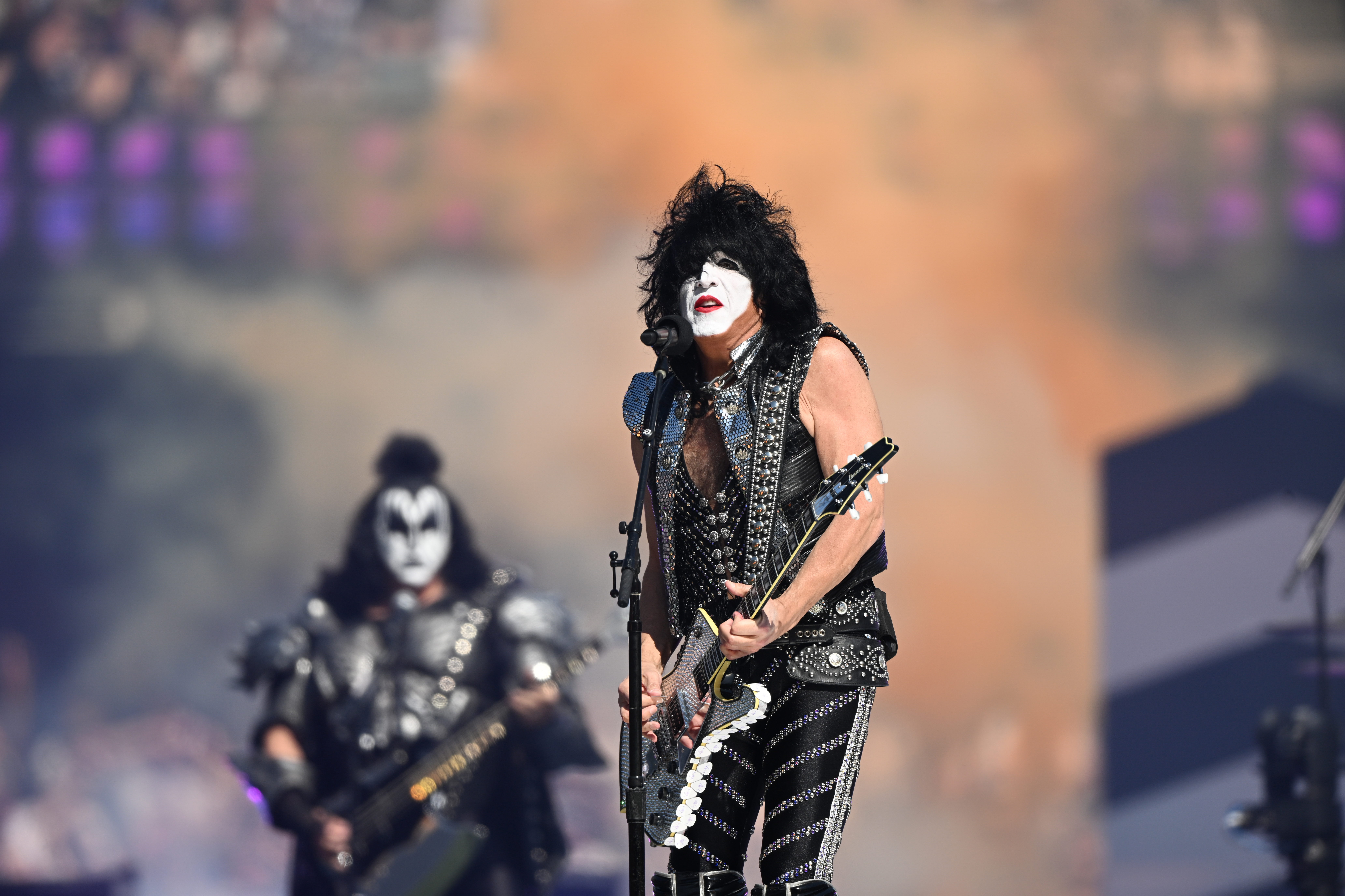 Iconic rock band KISS perform to the MCG before the grand final.