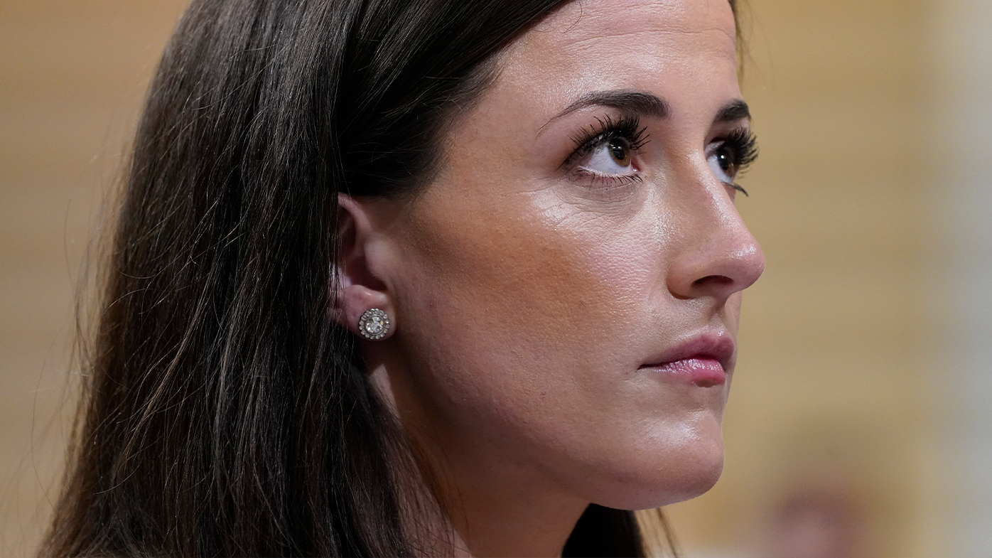 Cassidy Hutchinson, former aide to Trump White House chief of staff Mark Meadows, testifies as the House select committee investigating the Jan. 6 attack on the U.S. Capitol holds a hearing at the Capitol in Washington, Tuesday, June 28, 2022. (AP Photo/J. Scott Applewhite)