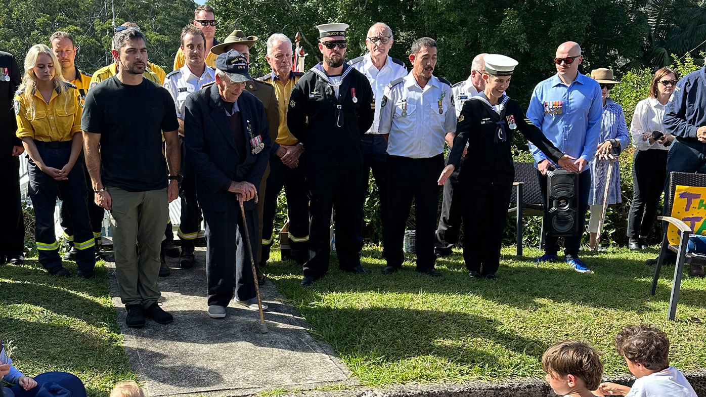 Jack Bartlett, 99, a veteran from NSW Central Coast and the Anzac Day celebrations at his Avoca home.