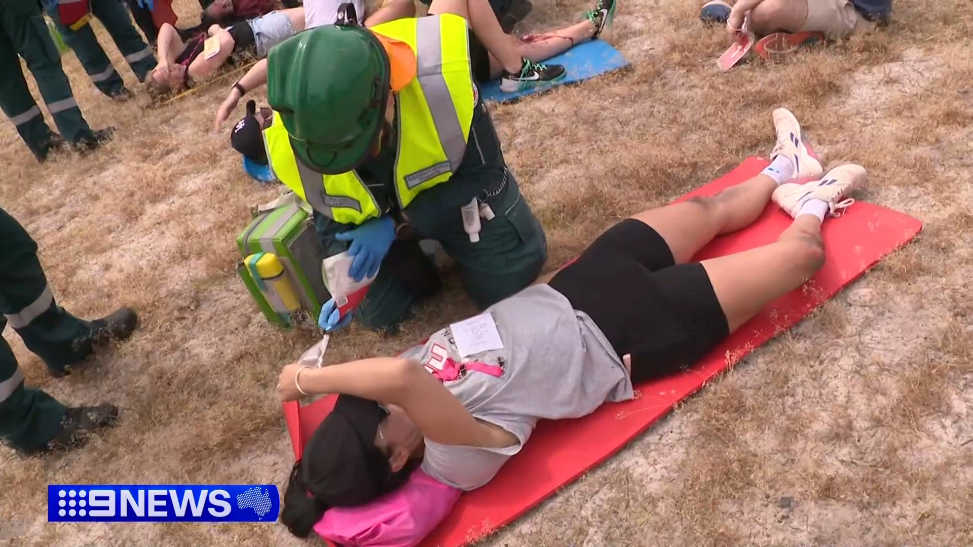 Emergency services have rushed to the scene of a fiery plane crash at Perth Airport - but it's completely fake and an important training exercise which takes place every two years.