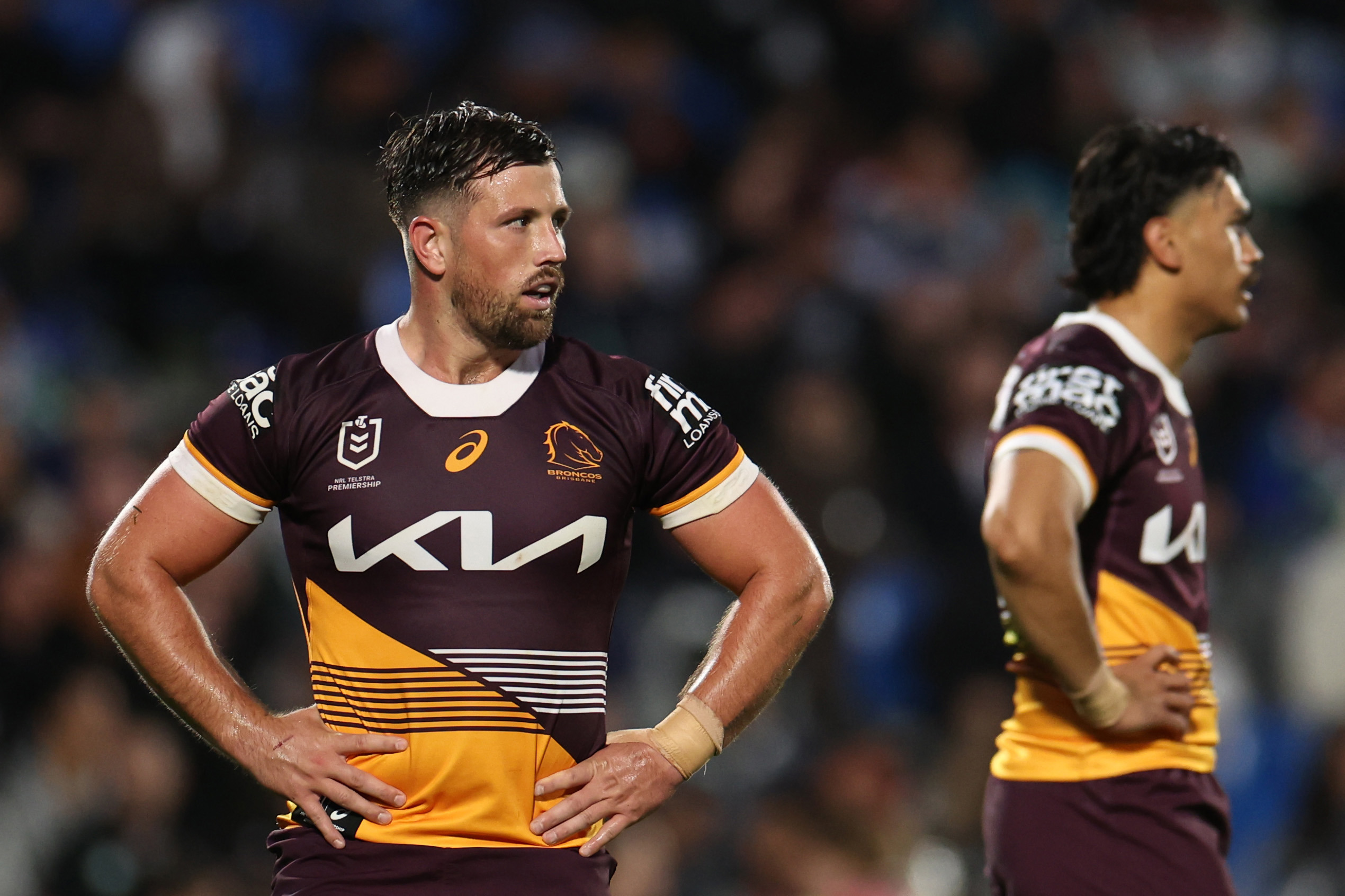 Tyson Smoothy of the Broncos looks on during the loss in Auckland.