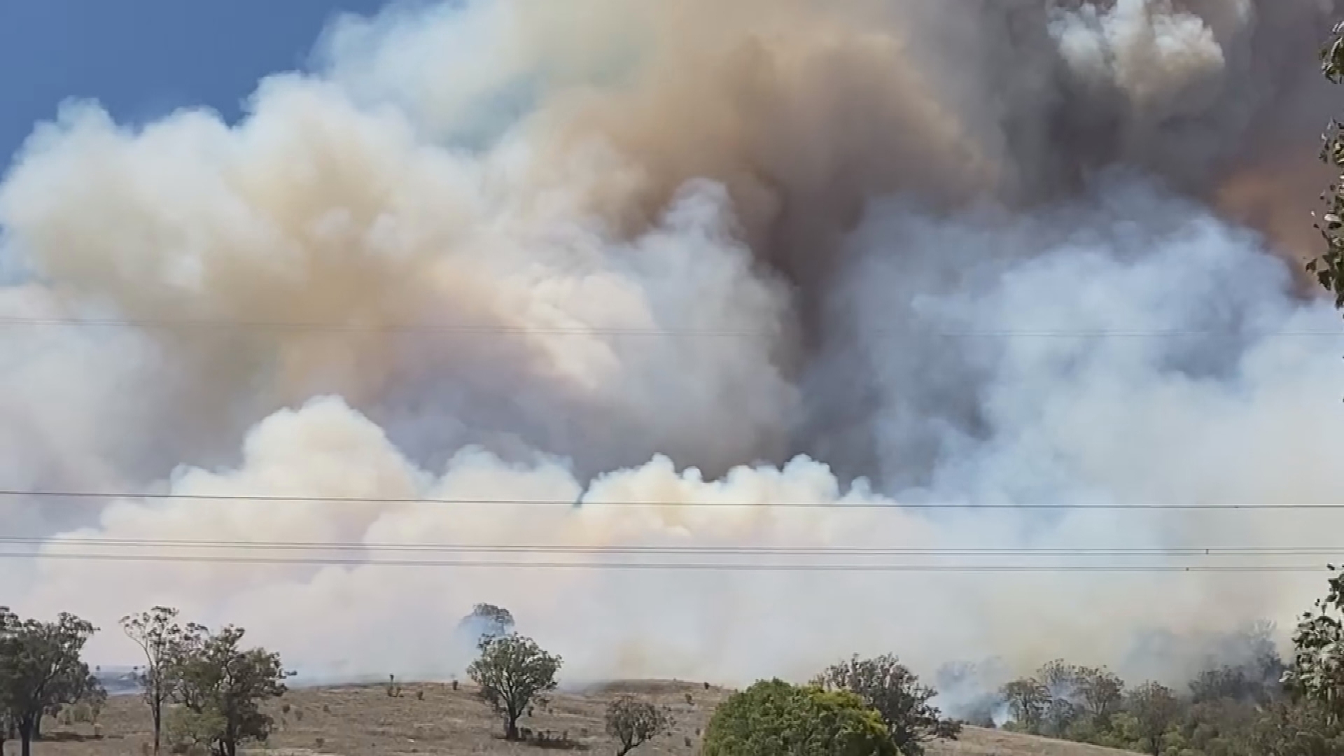 Fire rises over Segenhoe, in the NSW Upper Hunter Valley.