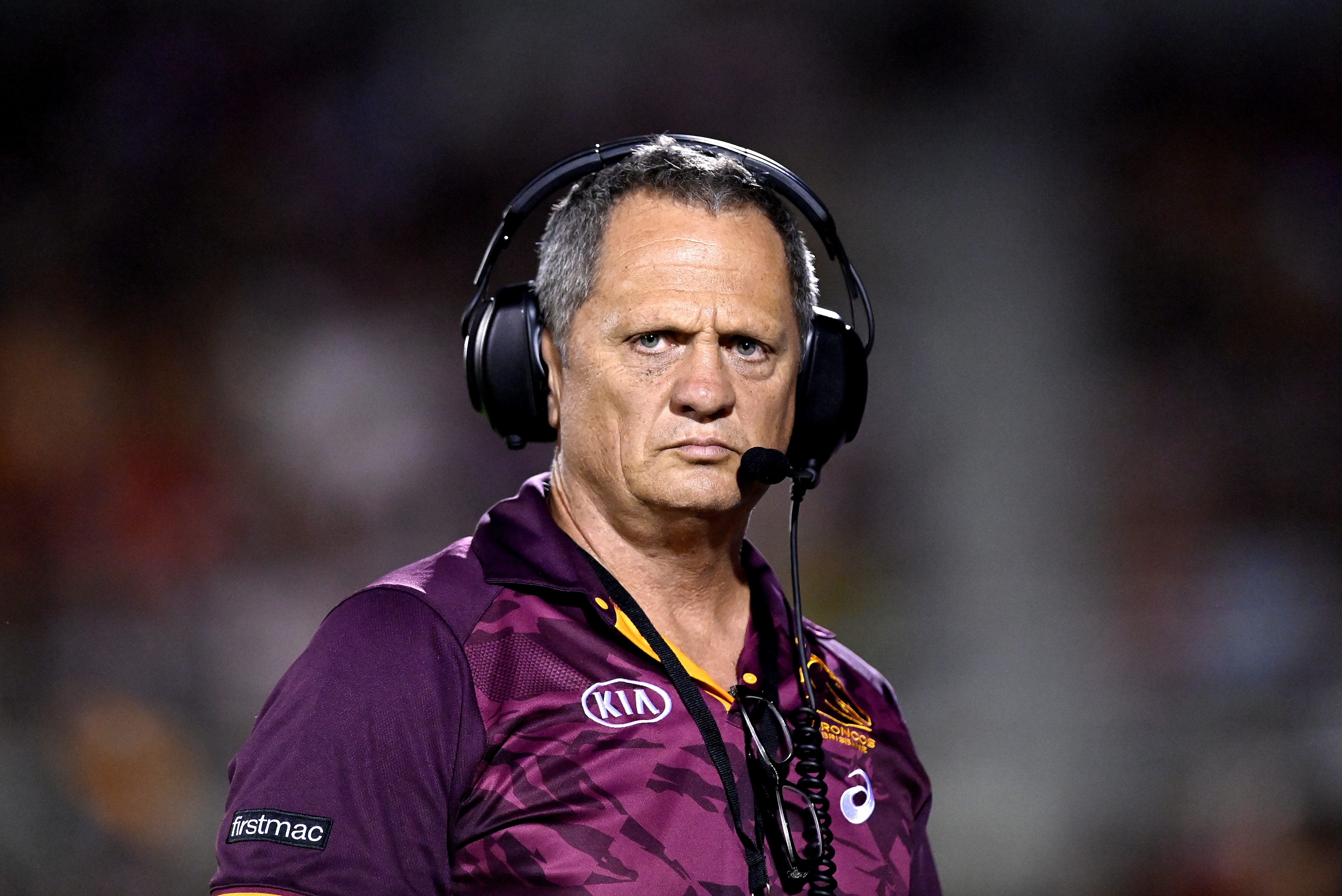 Steve Walters is seen on the sidelines during the NRL Trial Match between the Brisbane Broncos and the North Queensland Cowboys at Moreton Daily Stadium on February 27, 2021 in Brisbane, Australia. (Photo by Bradley Kanaris/Getty Images)