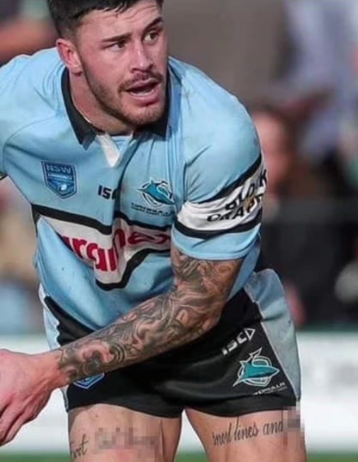 Image uploaded to NSWRL social media of Joshua Taylor-Myles tattoos.