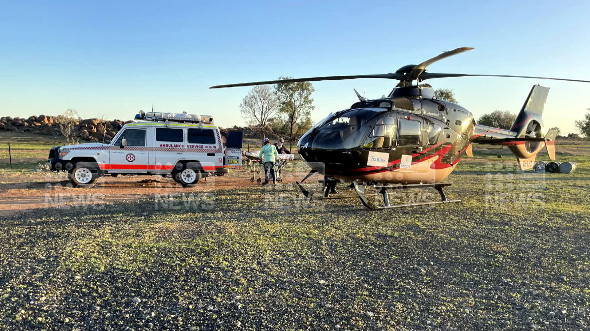 Footage of the moment family of four from Queensland is found in outback NSW.