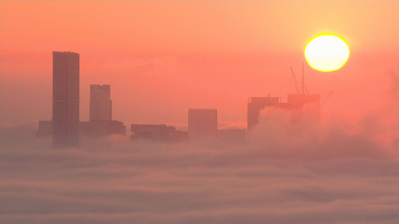 Brisbane wakes to blanket of fog