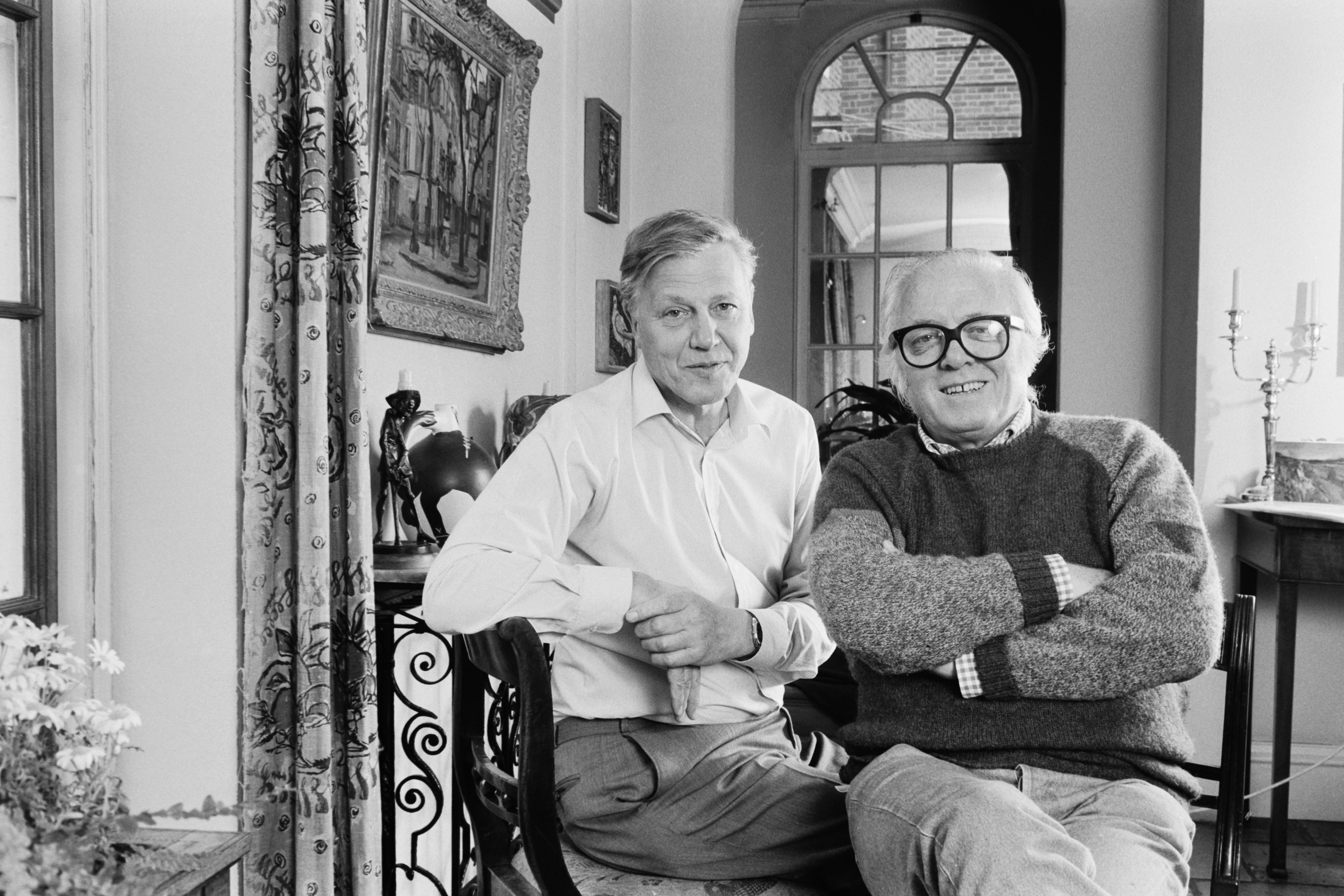 David Attenborough and Richard Attenborough in 1988. 