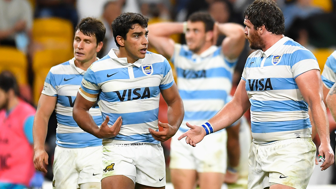 Australia vs Argentina Jugadores de rugby encerrados en la frontera