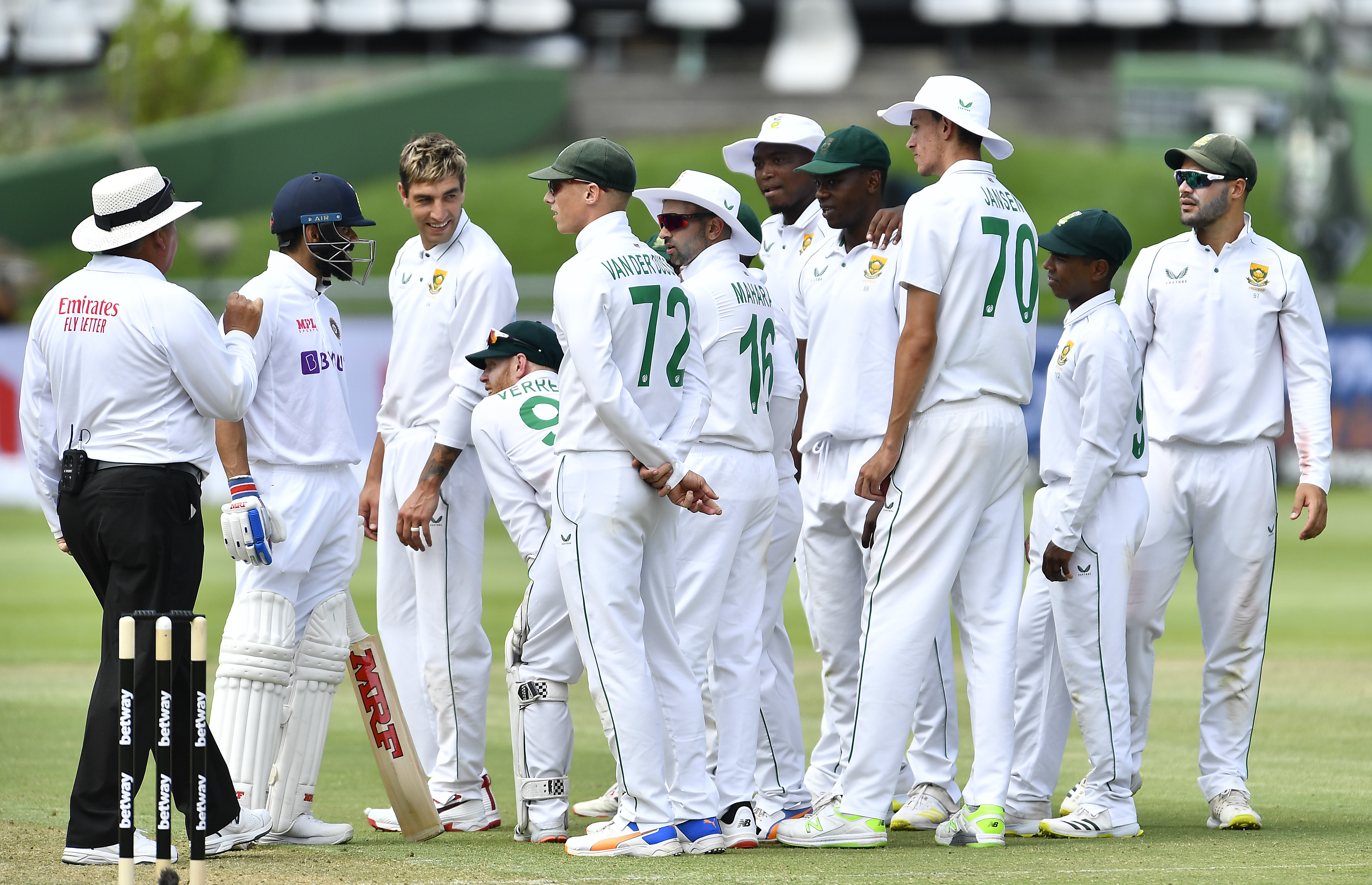 Virat Kohli of India given not out during day 1 of the 3rd Betway WTC Test match against South Africa.