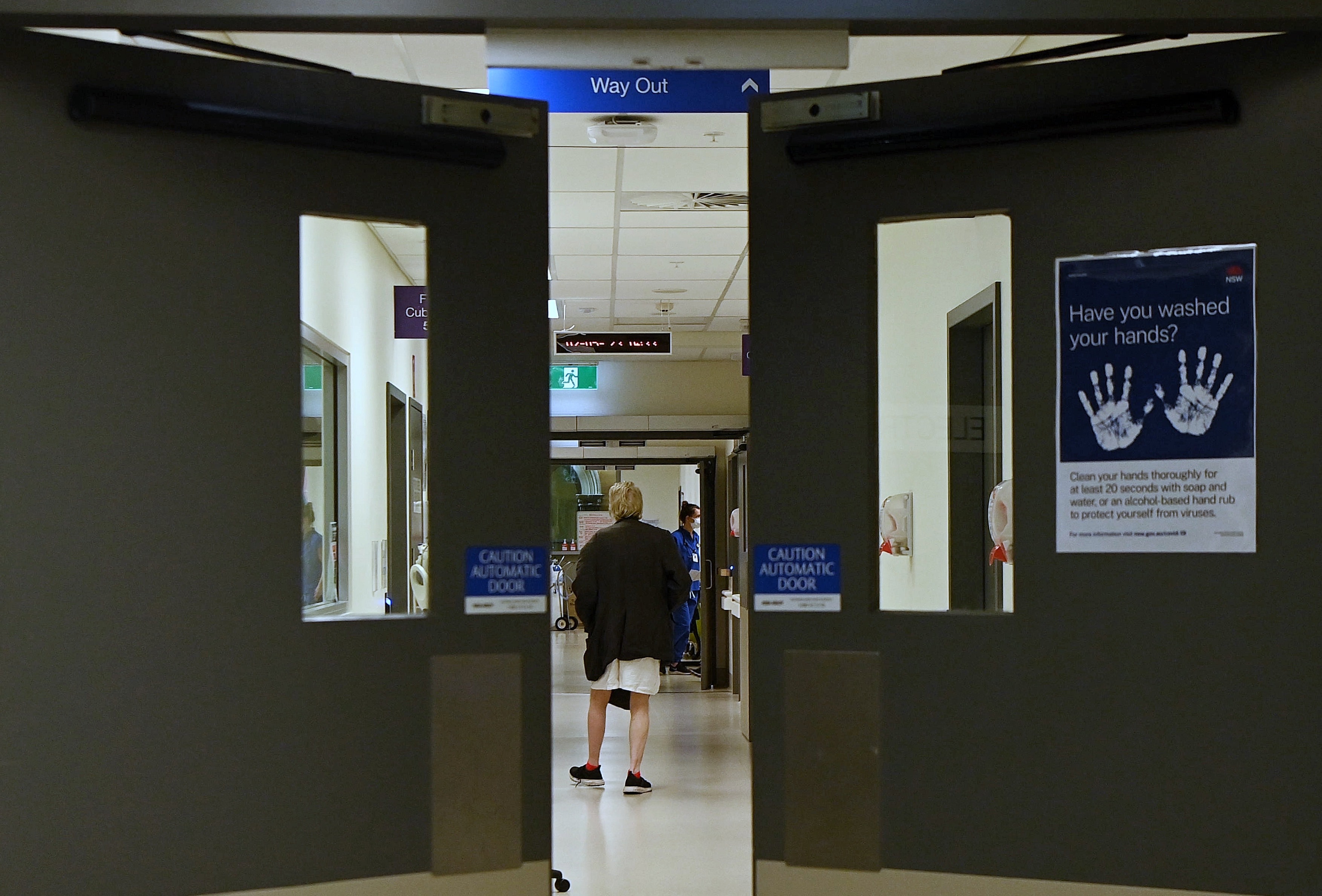 A patient in St Vincents Hospital emergency department, Darlinghurst, NSW. May 2, 2023.