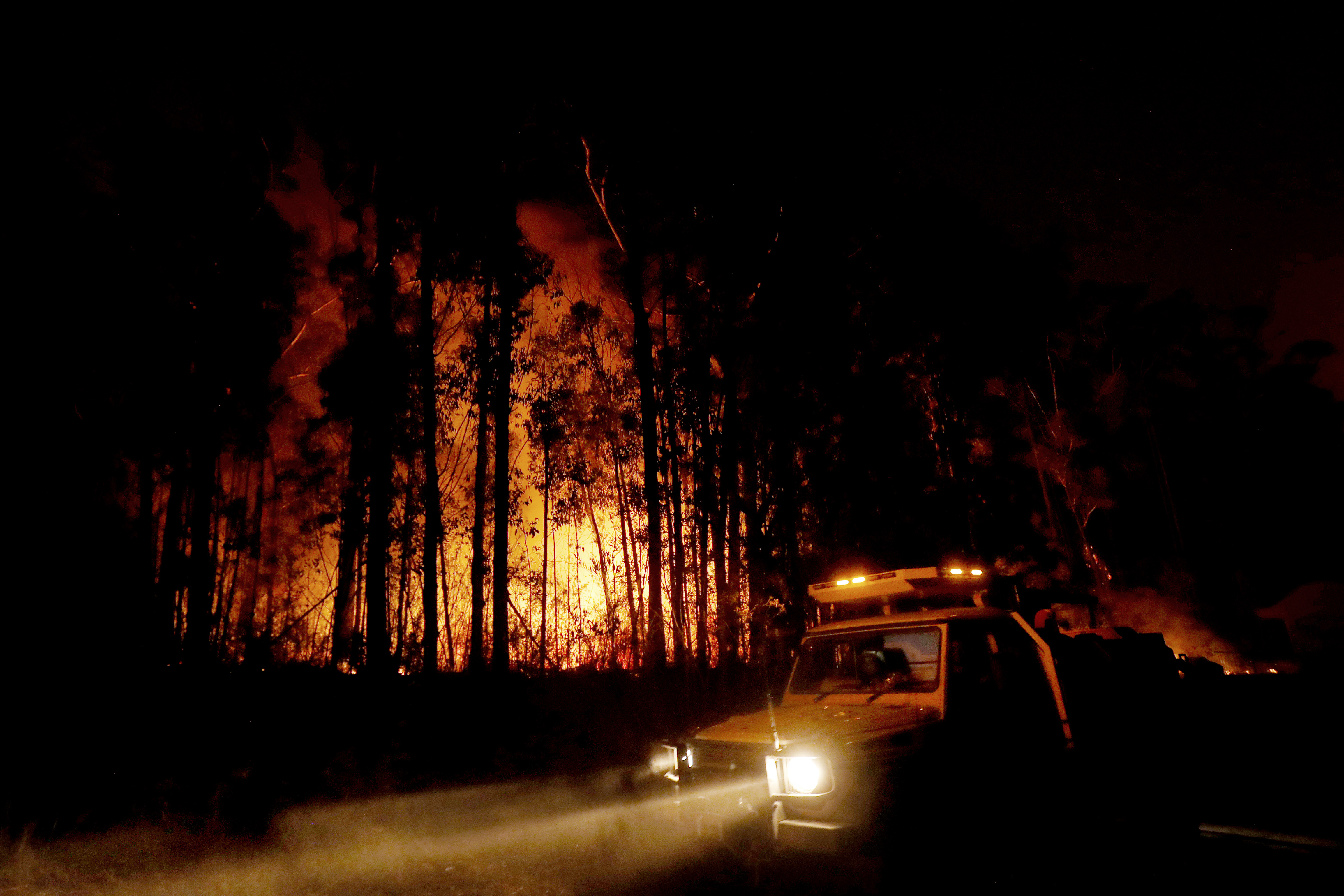 The fire burns near Mallacoota.