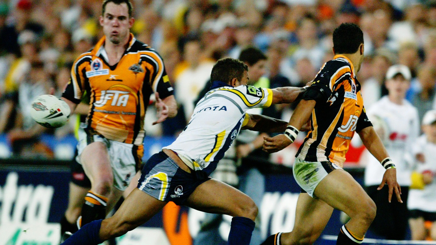 Benji Marshall's iconic flick pass to Pat Richards in the 2005 grand final.