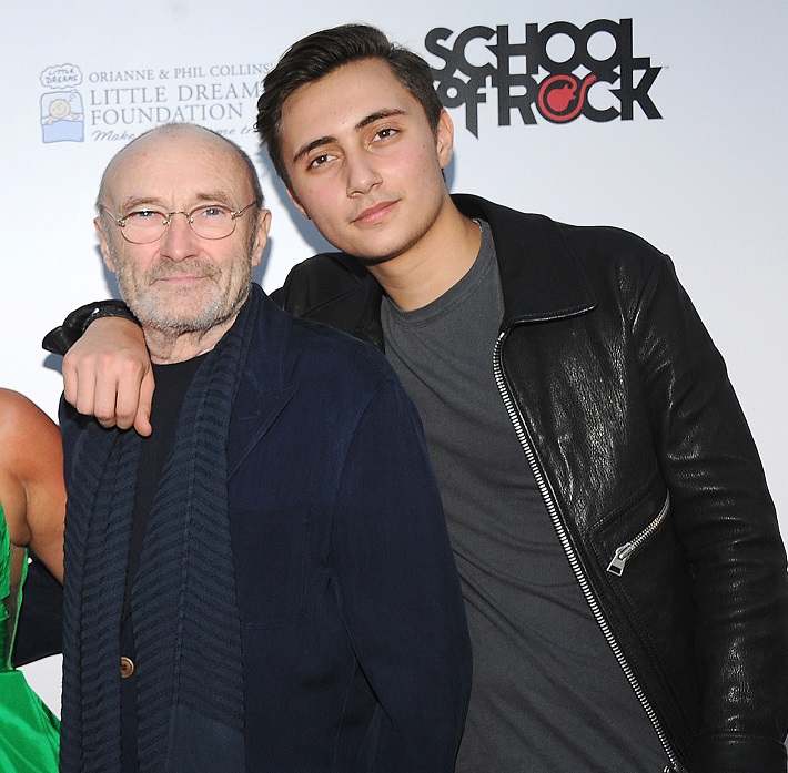 Nicholas Collins with father Phil Collins.