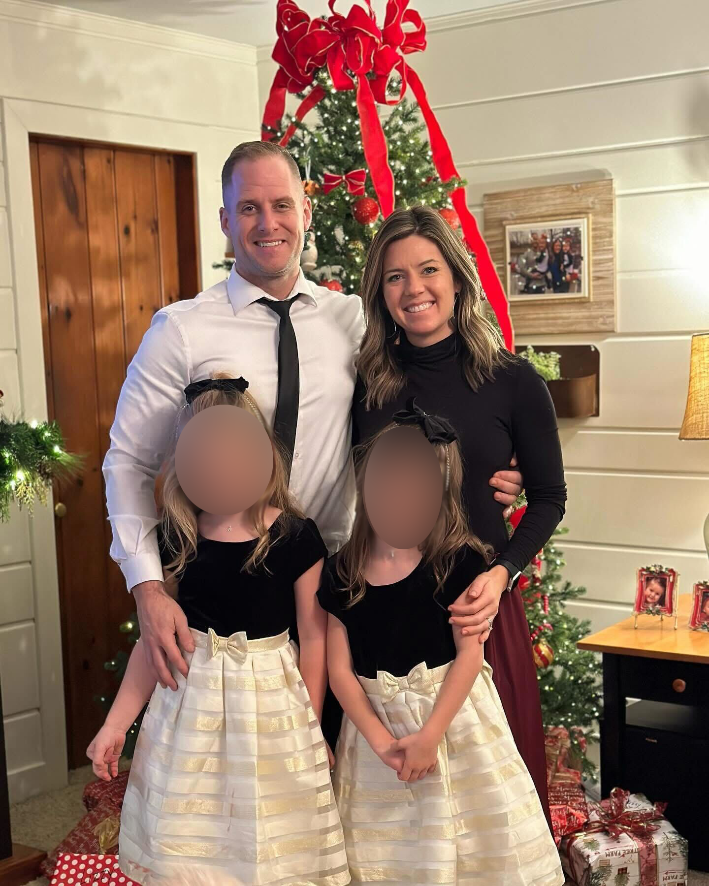 Investigators said Mrs Flynn's husband and two children were inside the home when officers arrived.