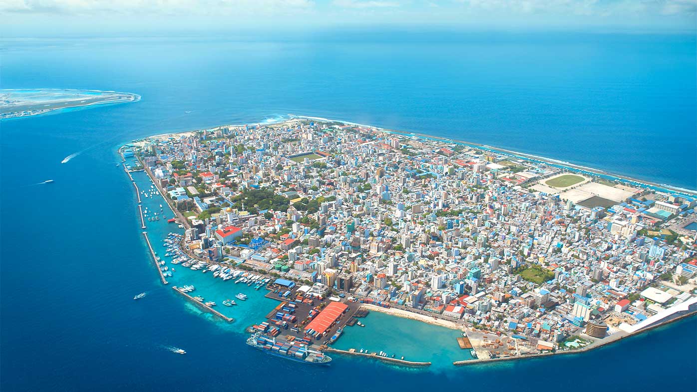 Male, the capital island of the Maldives.
