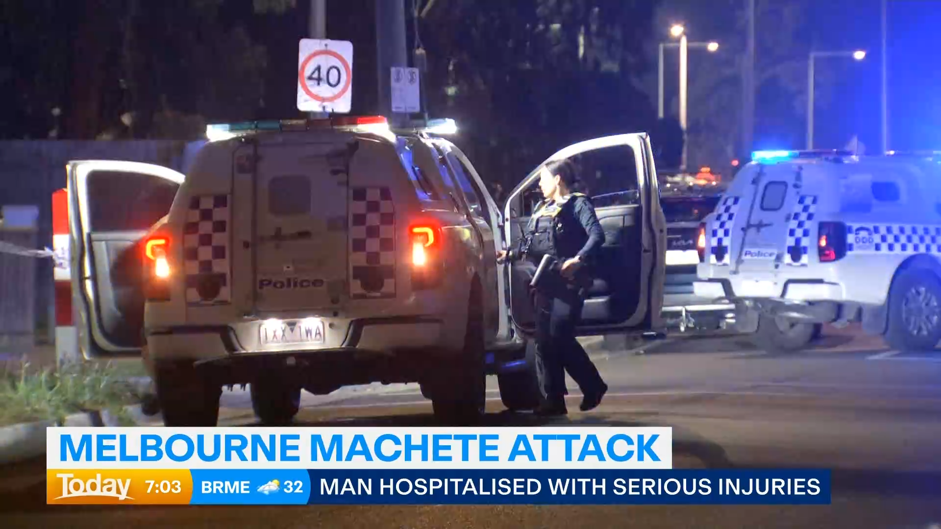 A teenager has been found with a serious stab injury near where a brawl allegedly involving machetes took place in Melbourne's north.