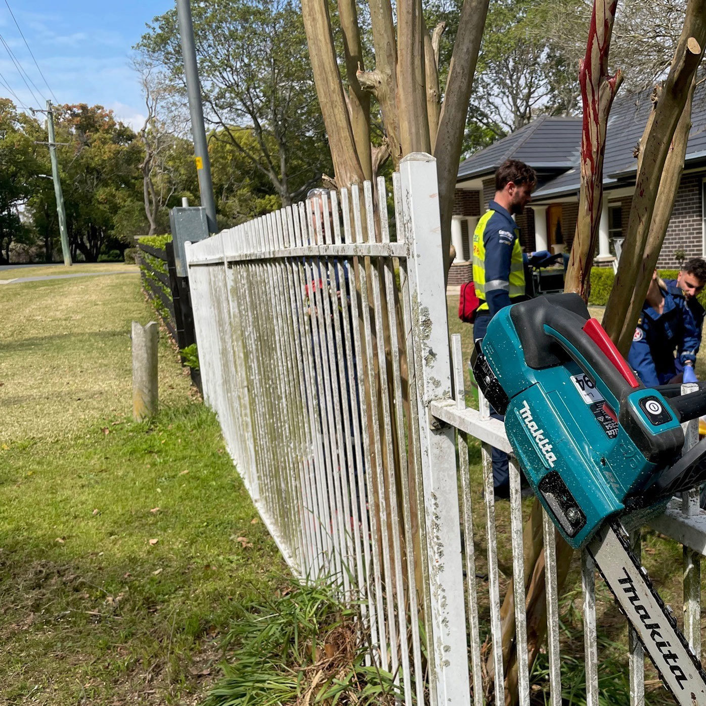 A man in his late 70s has been hospitalised after a chainsaw accident in Sydney's north west.
